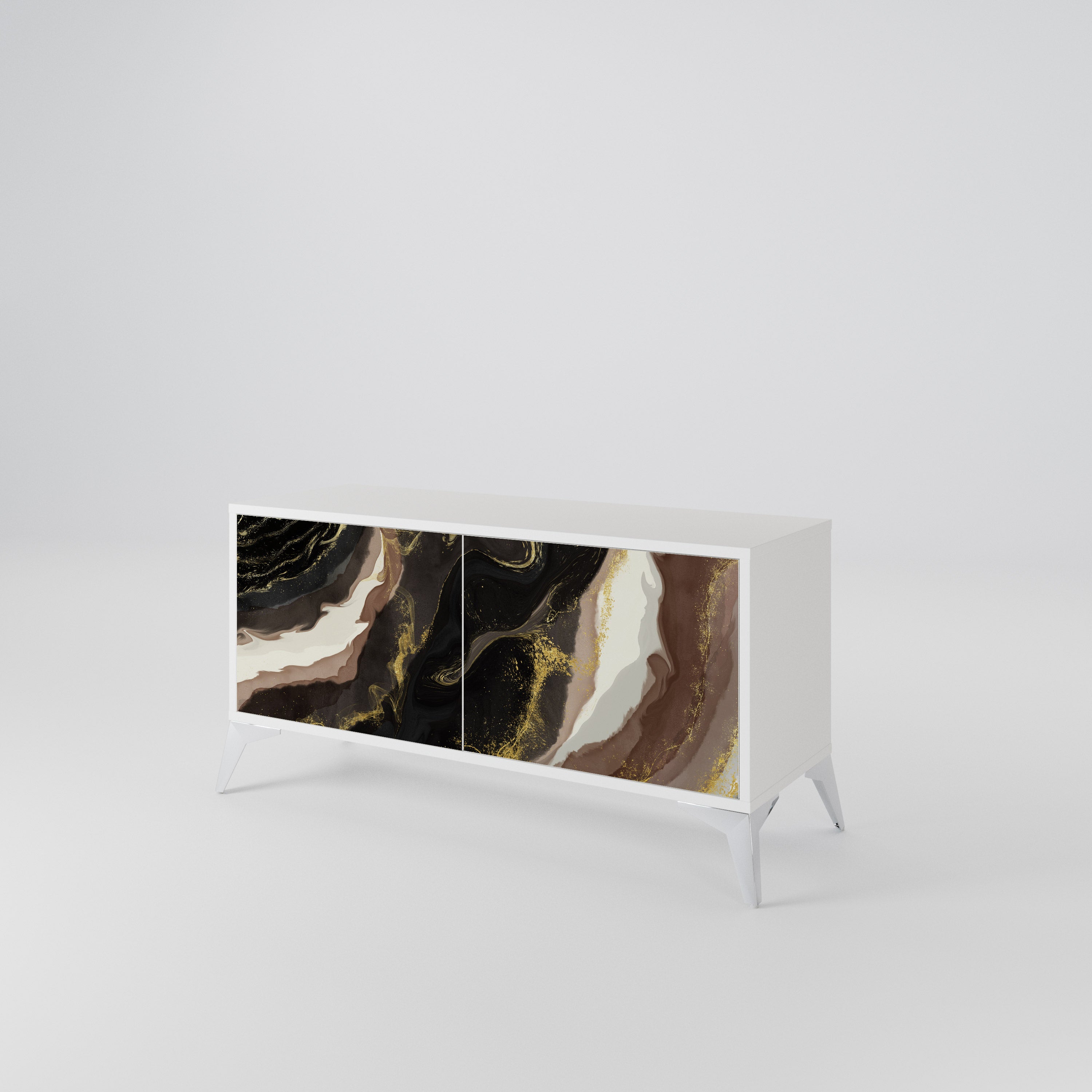 GOLD DUST Mueble de TV Compacto de 2 puertas