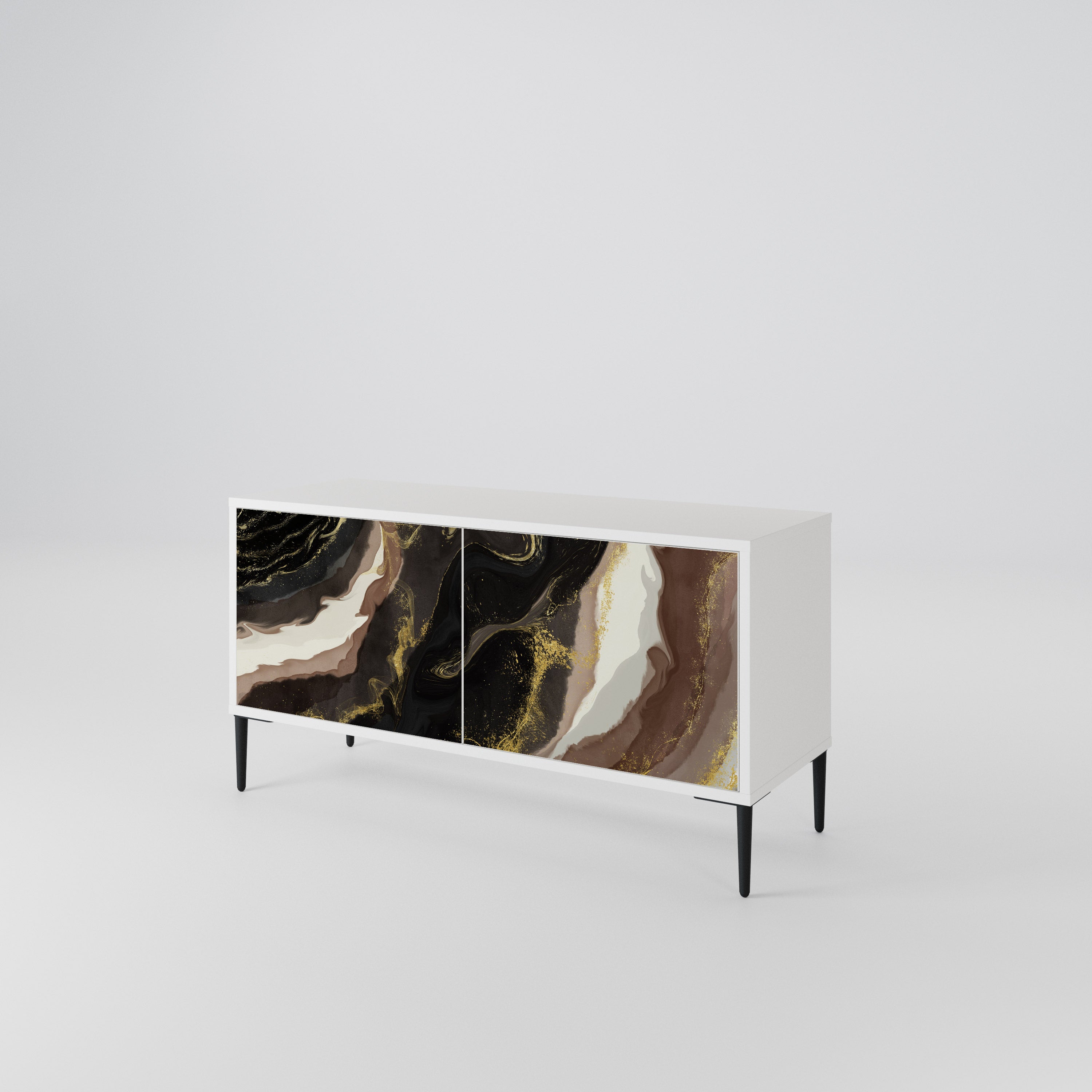 GOLD DUST Mueble de TV Compacto de 2 puertas