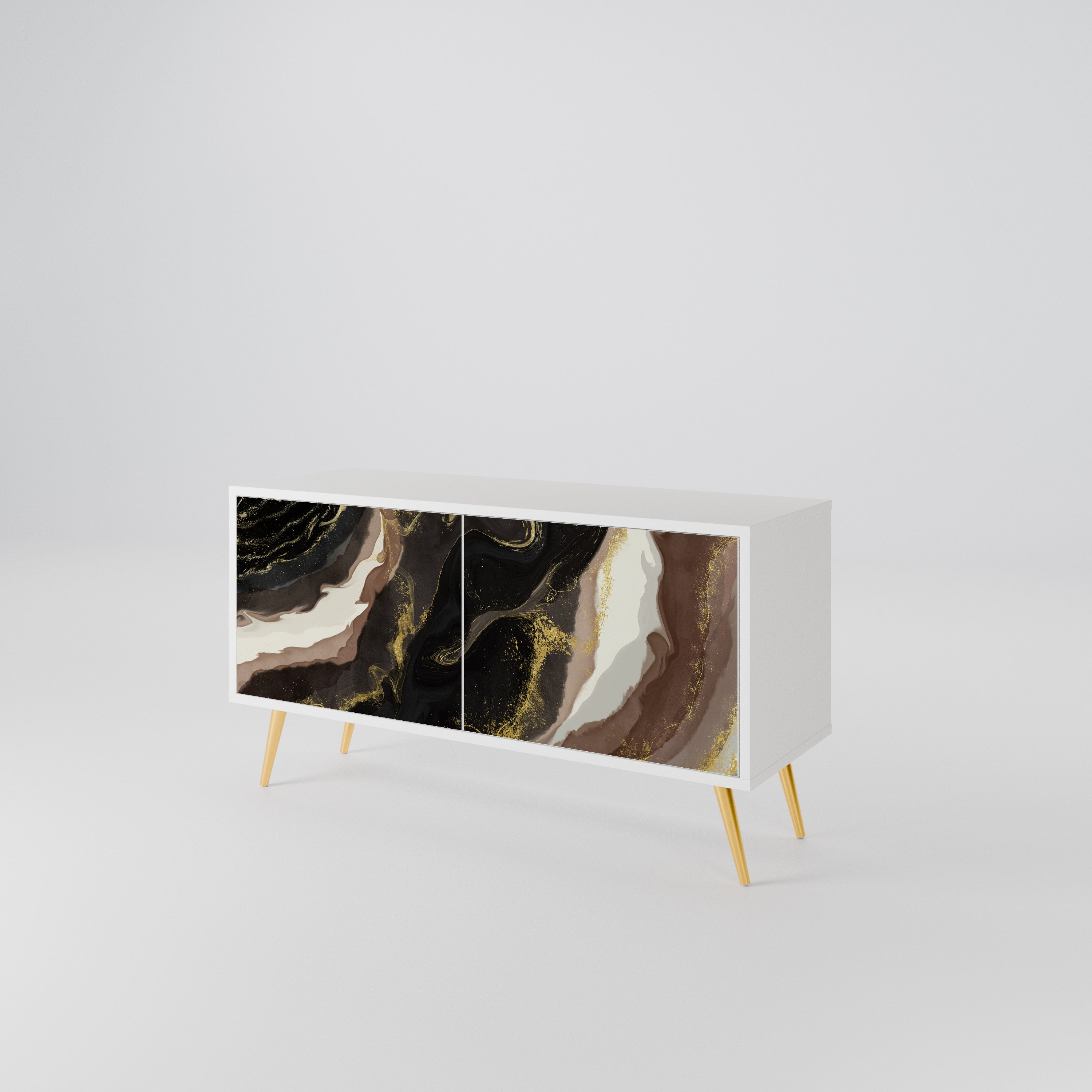 GOLD DUST Mueble de TV Compacto de 2 puertas