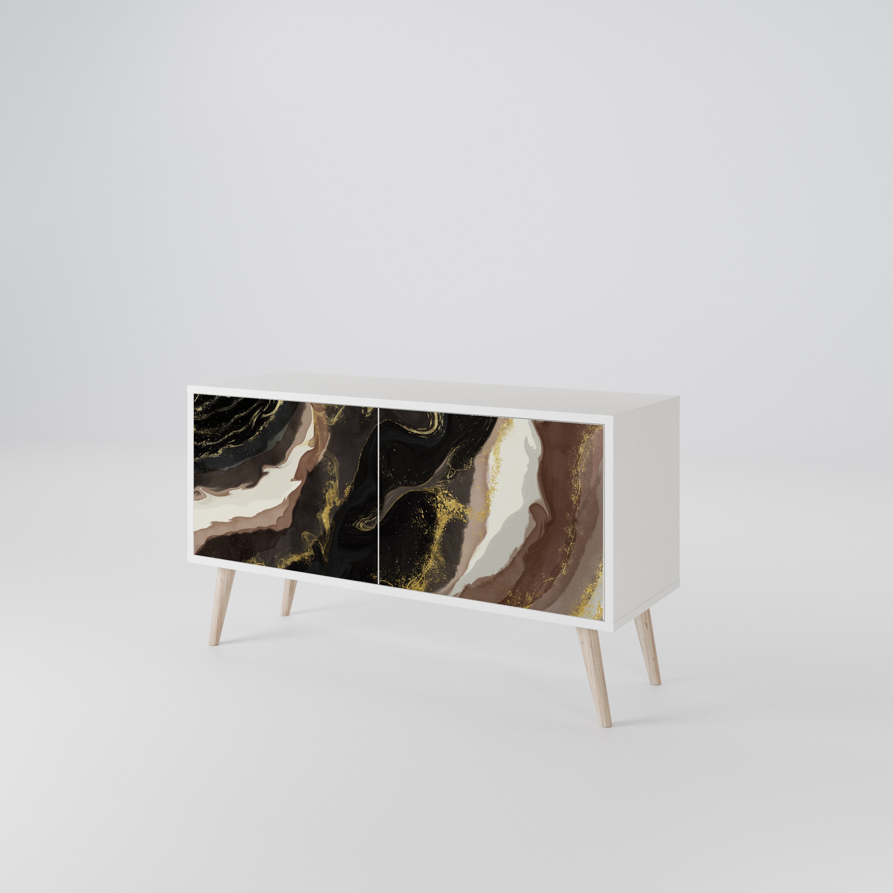 GOLD DUST Mueble de TV Compacto de 2 puertas