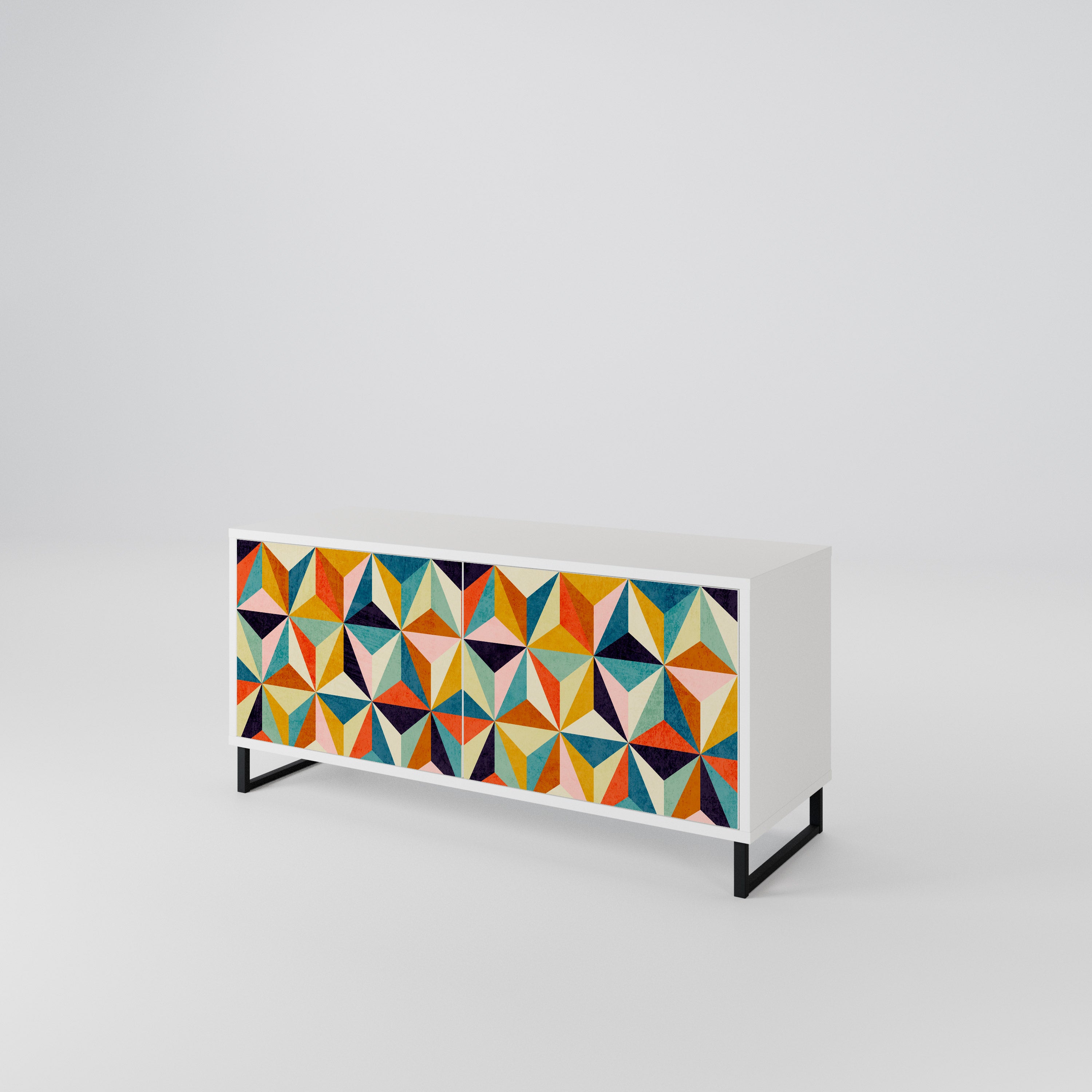 TESSELATE TREASURES Mueble de TV Compacto de 2 puertas