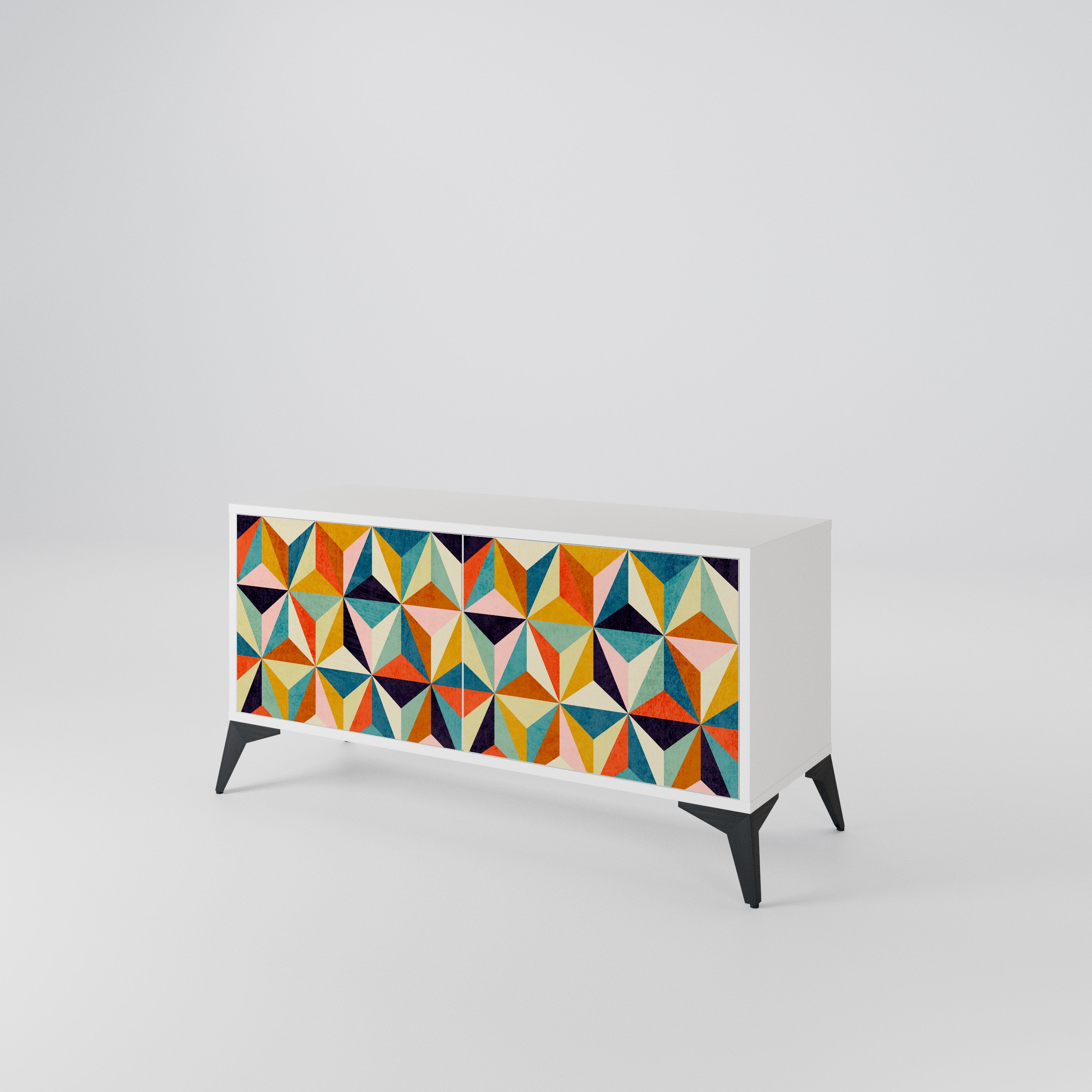 TESSELATE TREASURES Mueble de TV Compacto de 2 puertas