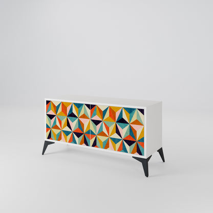 TESSELATE TREASURES Mueble de TV Compacto de 2 puertas