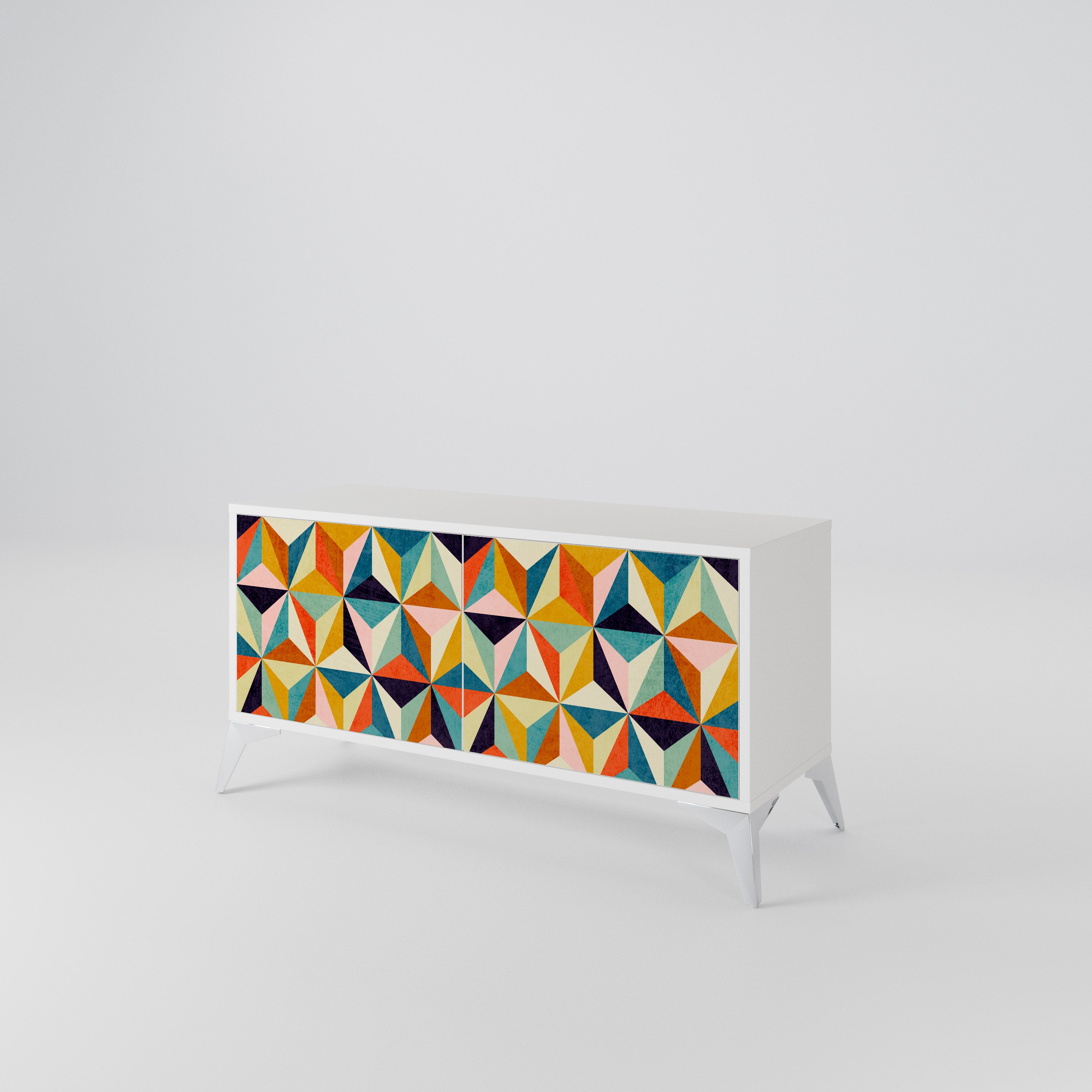 TESSELATE TREASURES Mueble de TV Compacto de 2 puertas