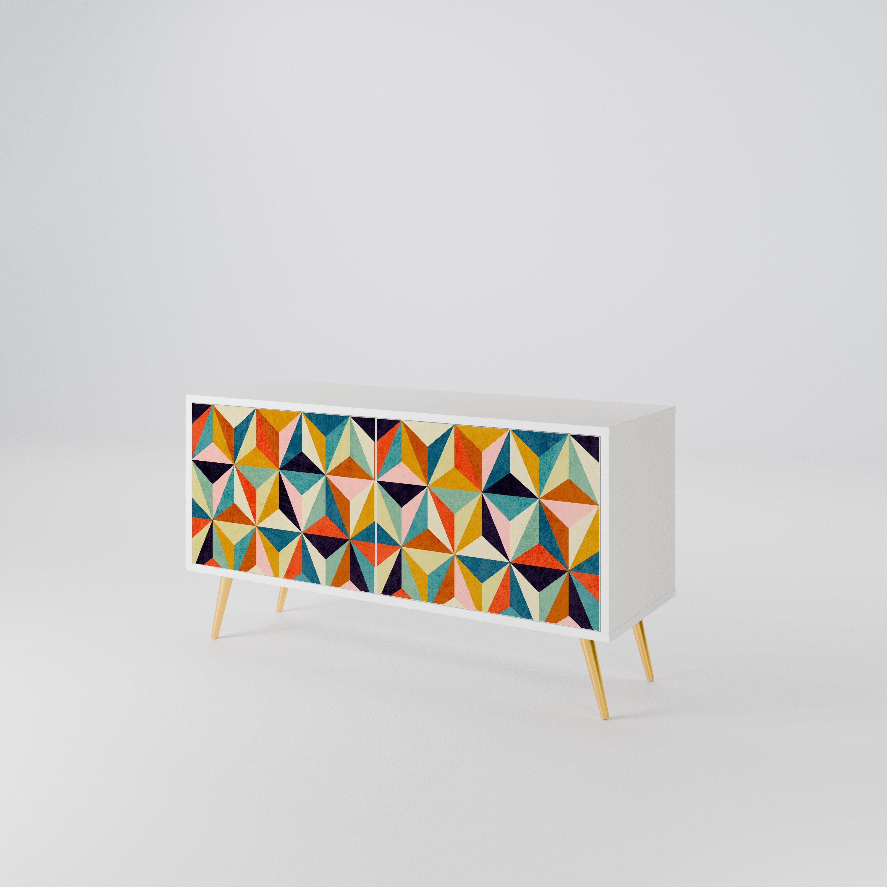 TESSELATE TREASURES Mueble de TV Compacto de 2 puertas