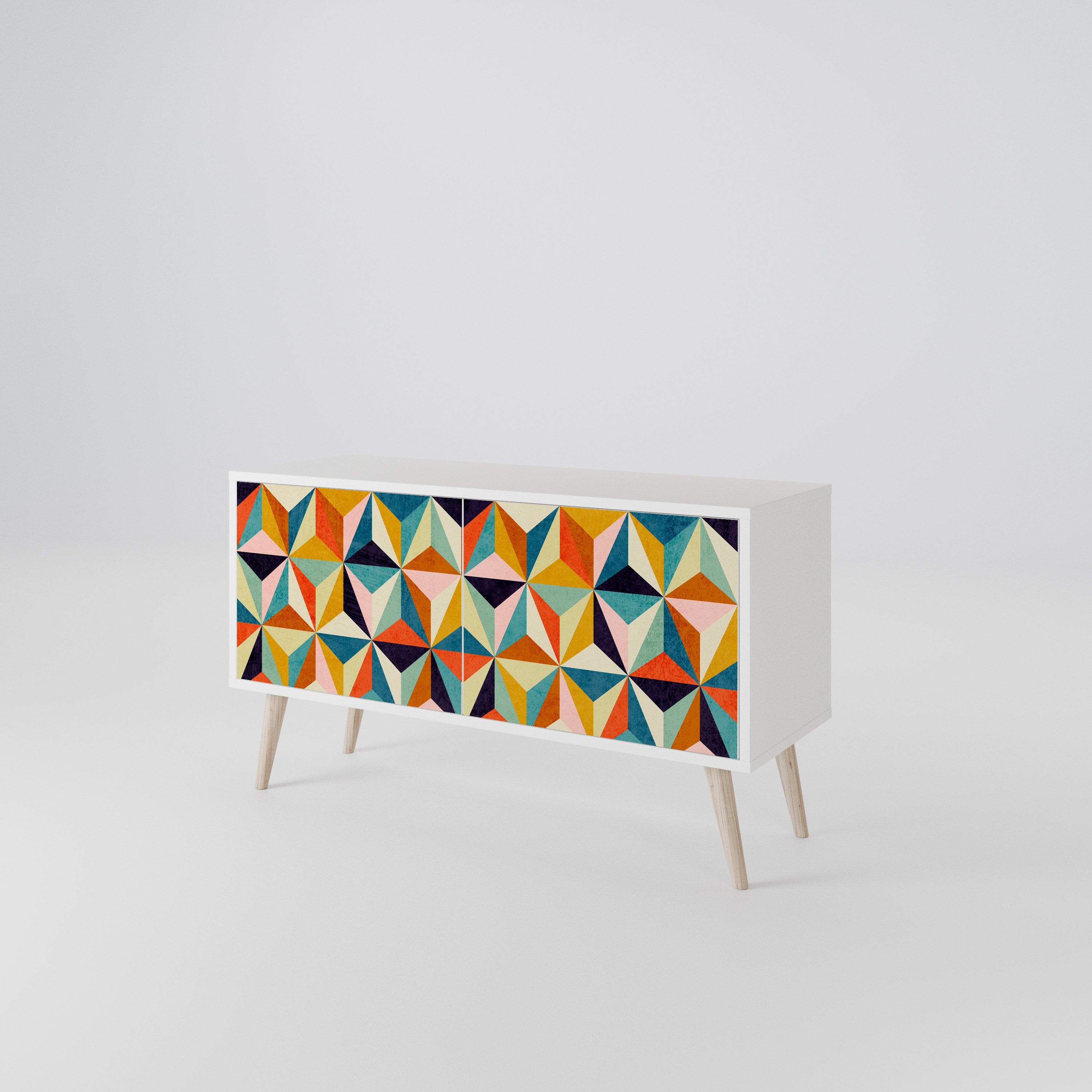 TESSELATE TREASURES Mueble de TV Compacto de 2 puertas