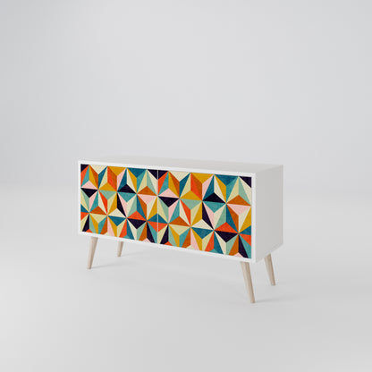TESSELATE TREASURES Mueble de TV Compacto de 2 puertas