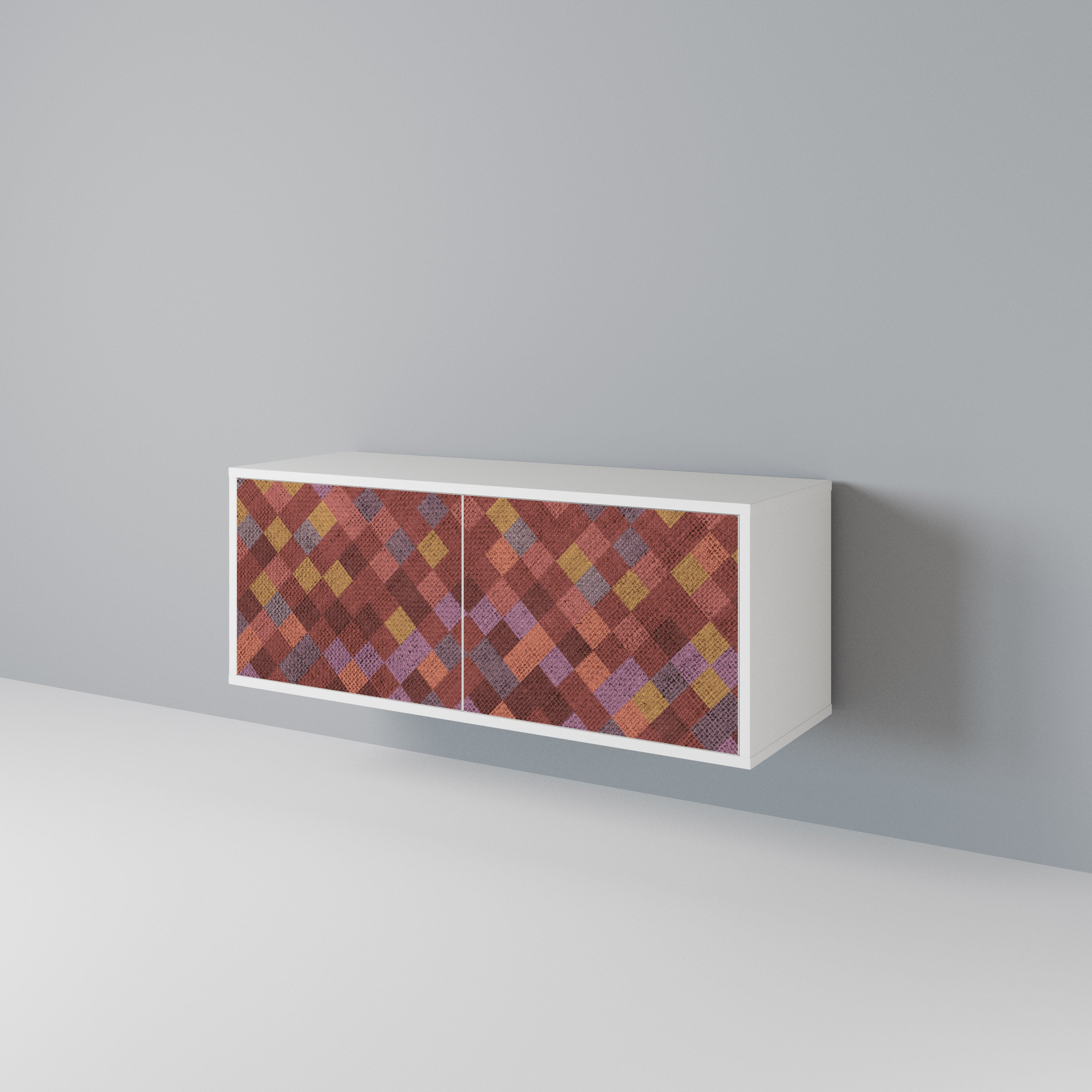 PAINTED SQUARES Mueble de TV Compacto de 2 puertas