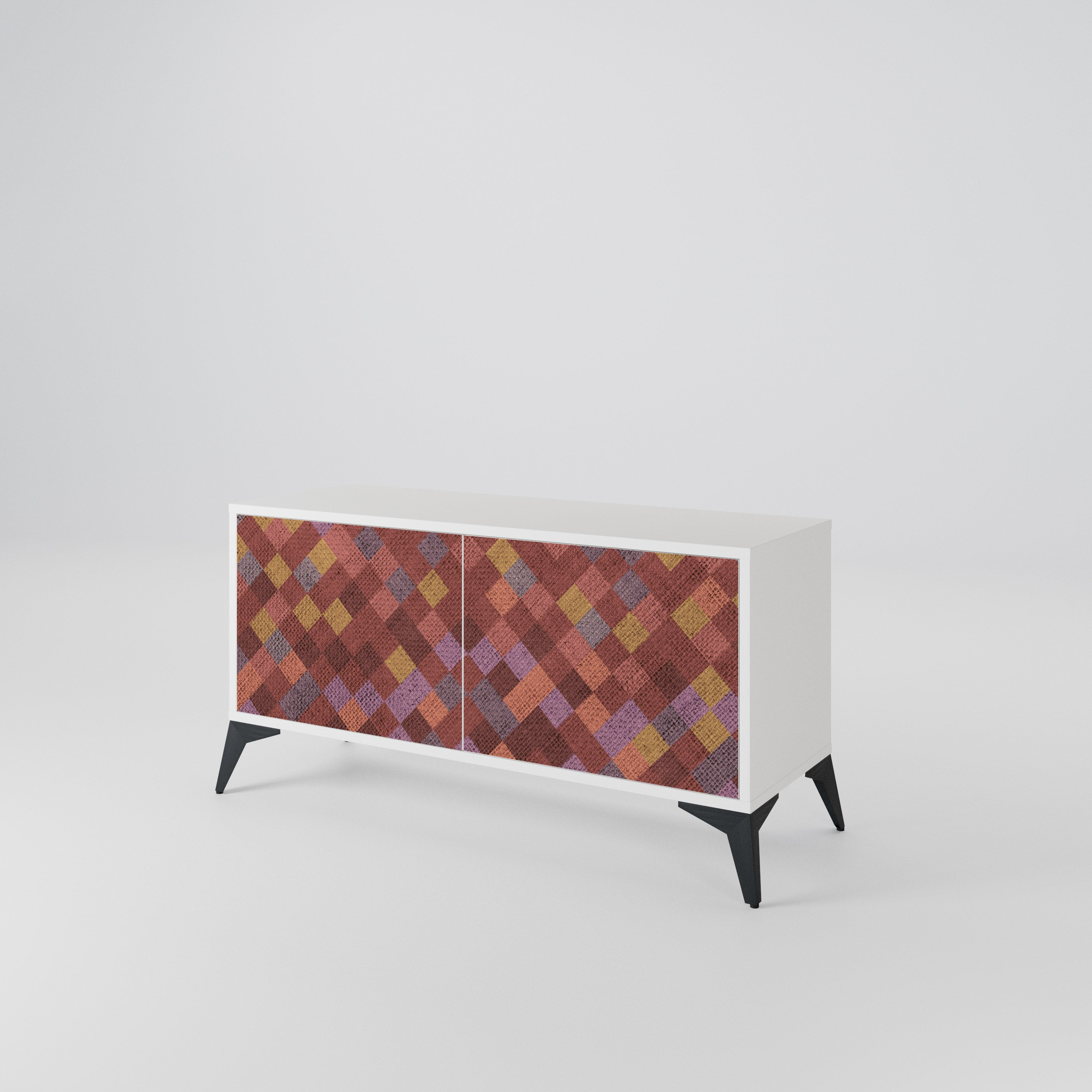 PAINTED SQUARES Mueble de TV Compacto de 2 puertas