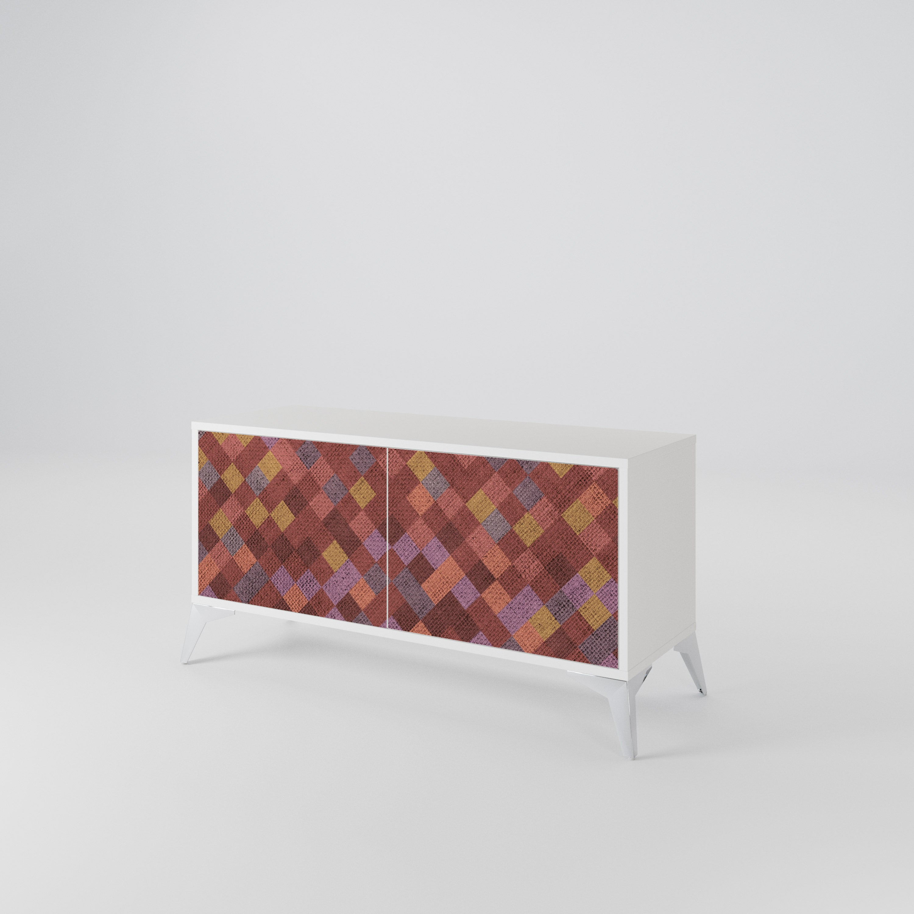 PAINTED SQUARES Mueble de TV Compacto de 2 puertas