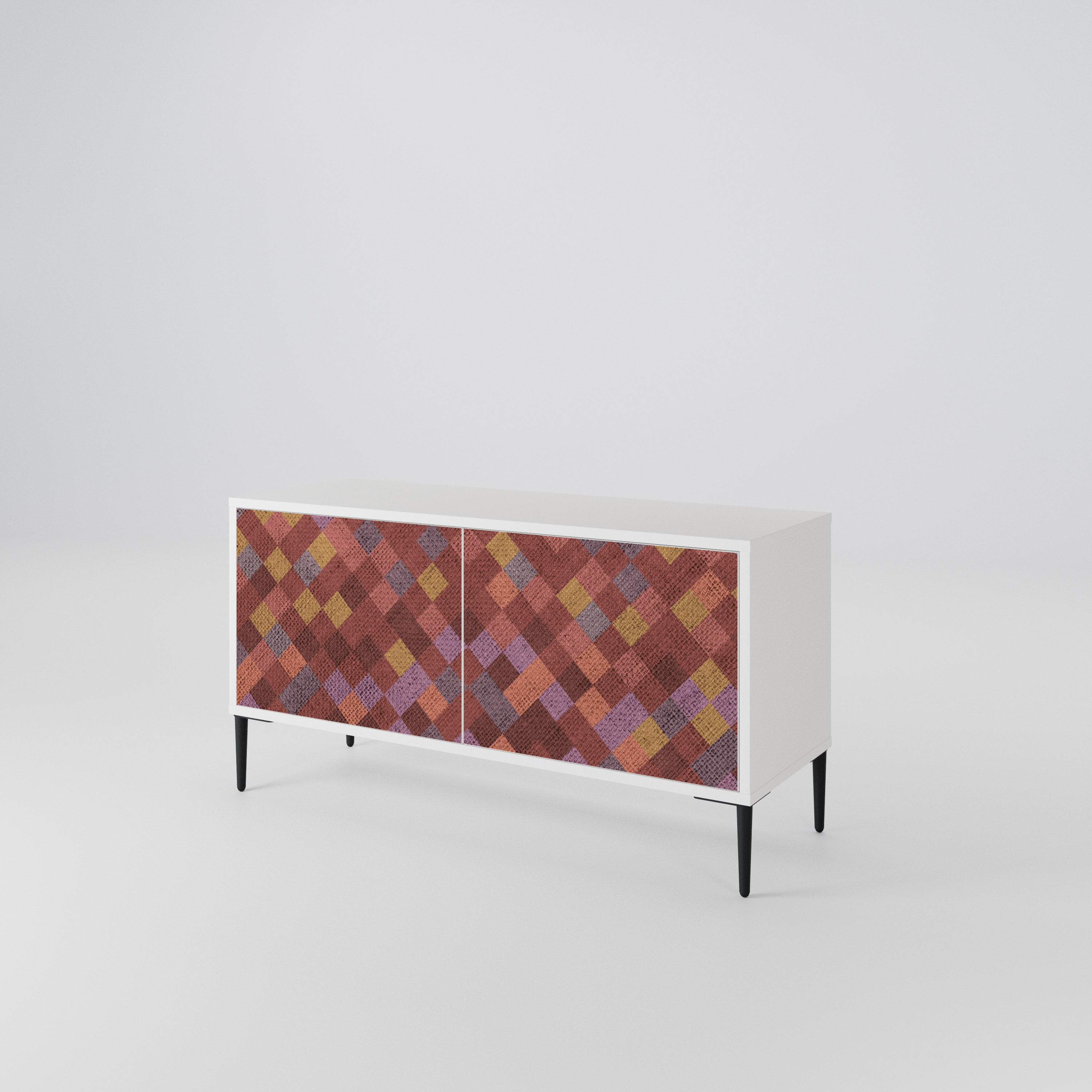 PAINTED SQUARES Mueble de TV Compacto de 2 puertas