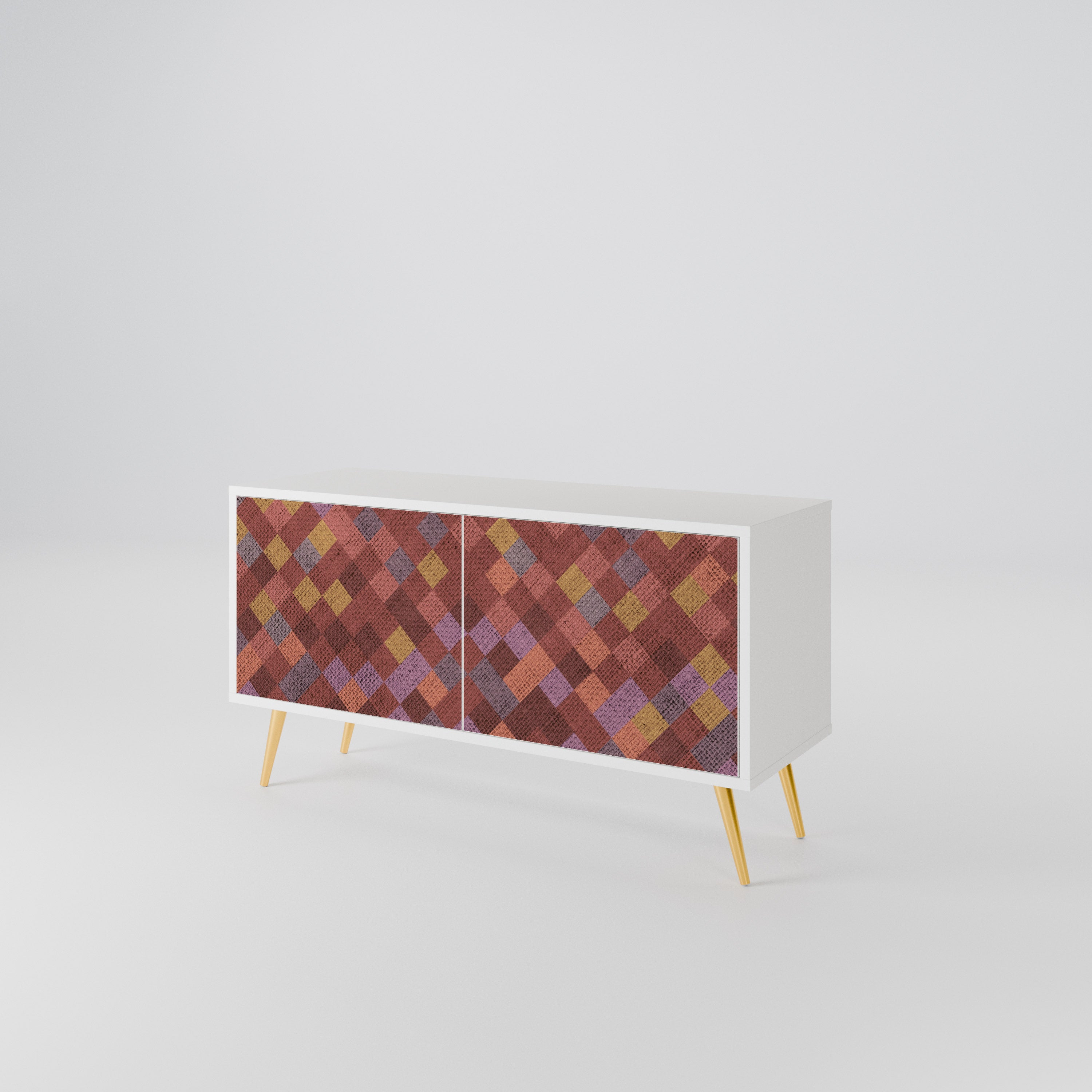 PAINTED SQUARES Mueble de TV Compacto de 2 puertas