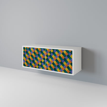 PAINTED SQUARES MIX Mueble de TV Compacto de 2 puertas
