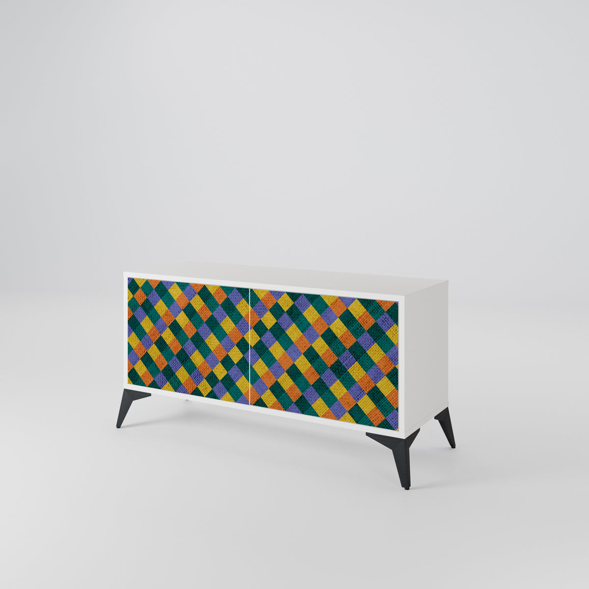 PAINTED SQUARES MIX Mueble de TV Compacto de 2 puertas