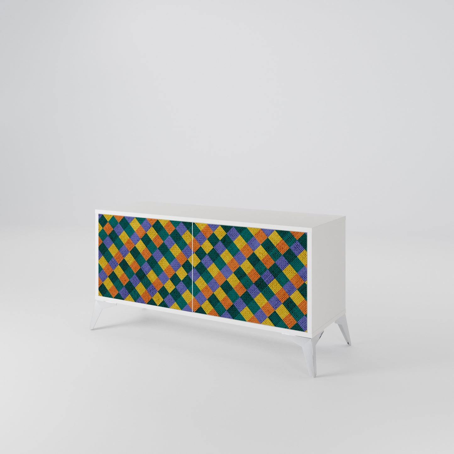PAINTED SQUARES MIX Mueble de TV Compacto de 2 puertas
