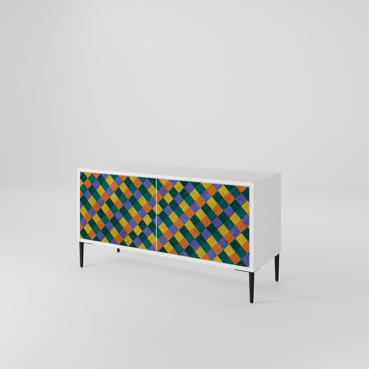 PAINTED SQUARES MIX Mueble de TV Compacto de 2 puertas