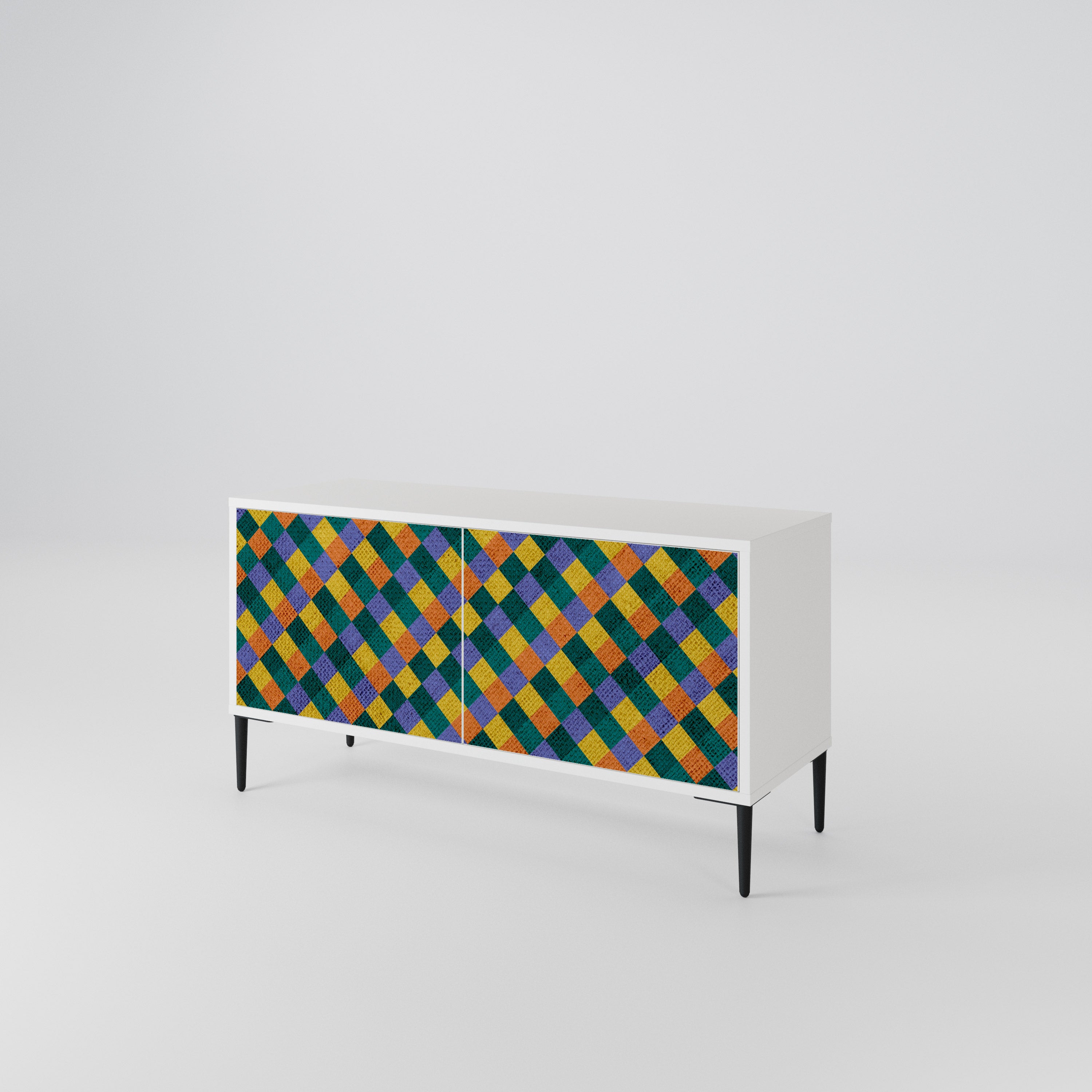 PAINTED SQUARES MIX Mueble de TV Compacto de 2 puertas
