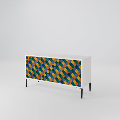 PAINTED SQUARES MIX Mueble de TV Compacto de 2 puertas
