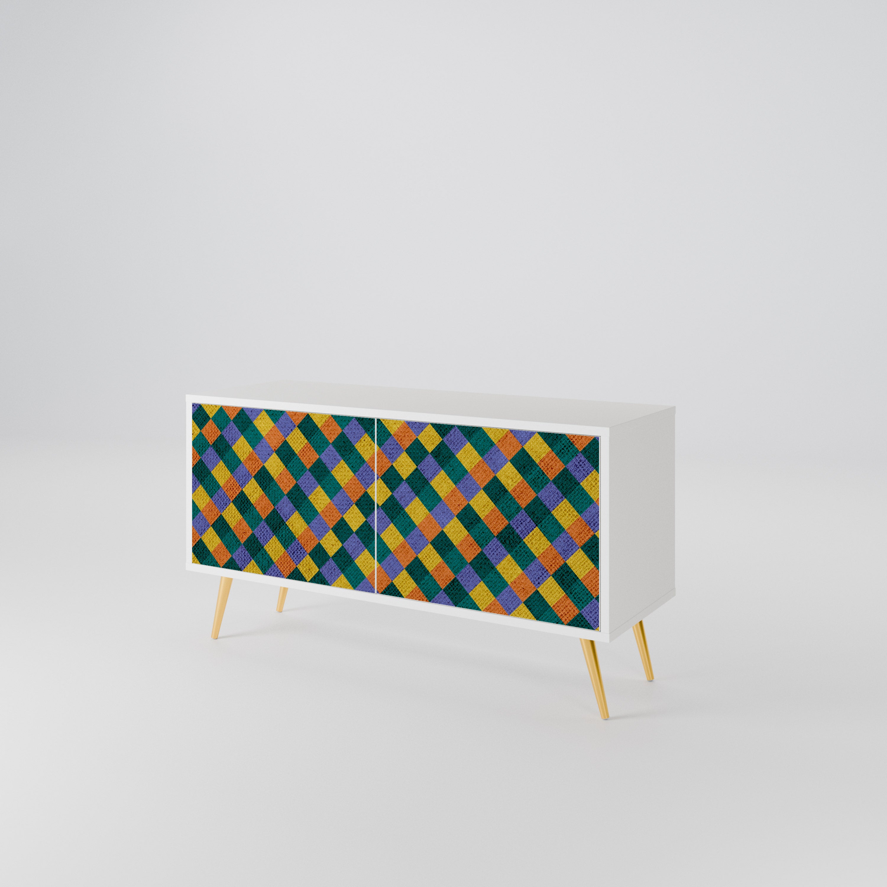 PAINTED SQUARES MIX Mueble de TV Compacto de 2 puertas