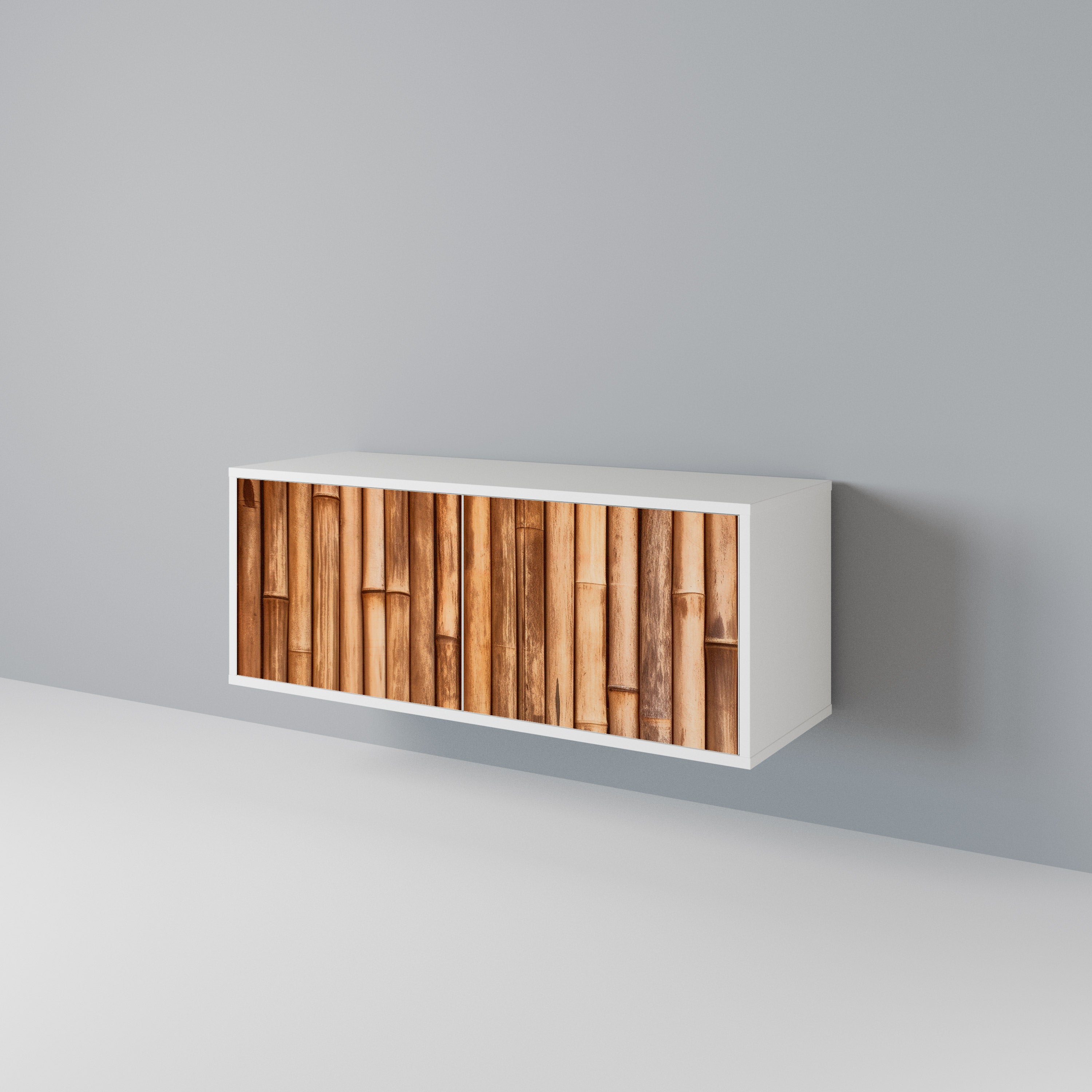 NATURAL WOOD Mueble de TV Compacto de 2 puertas