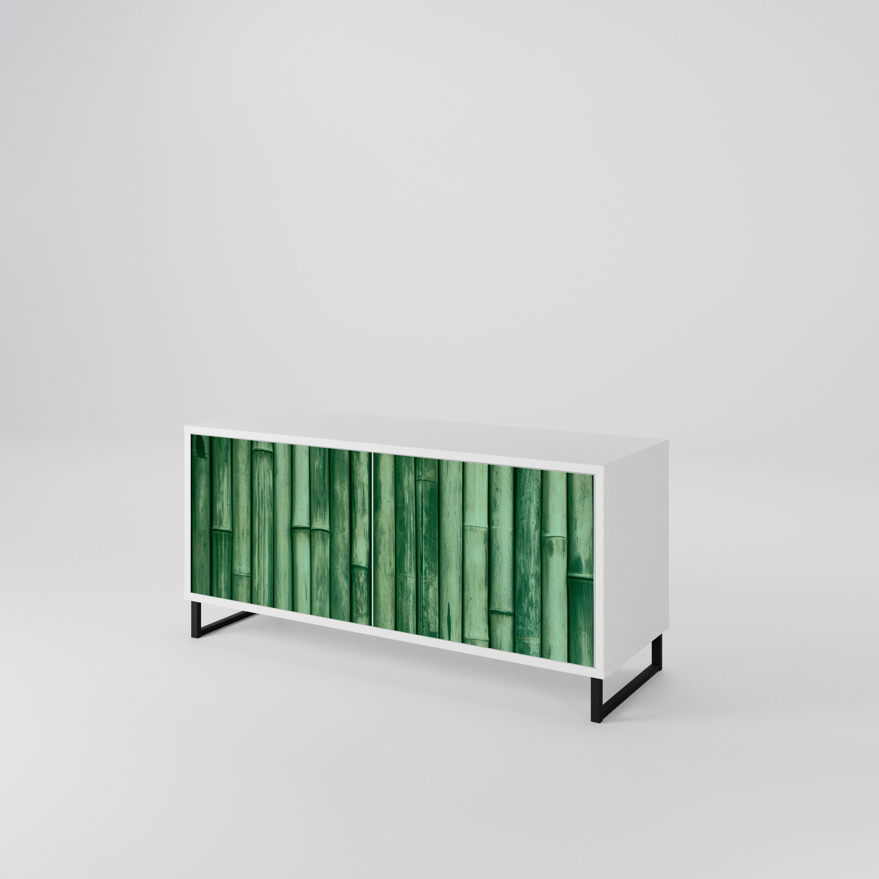 NATURAL GREEN Mueble de TV Compacto de 2 puertas