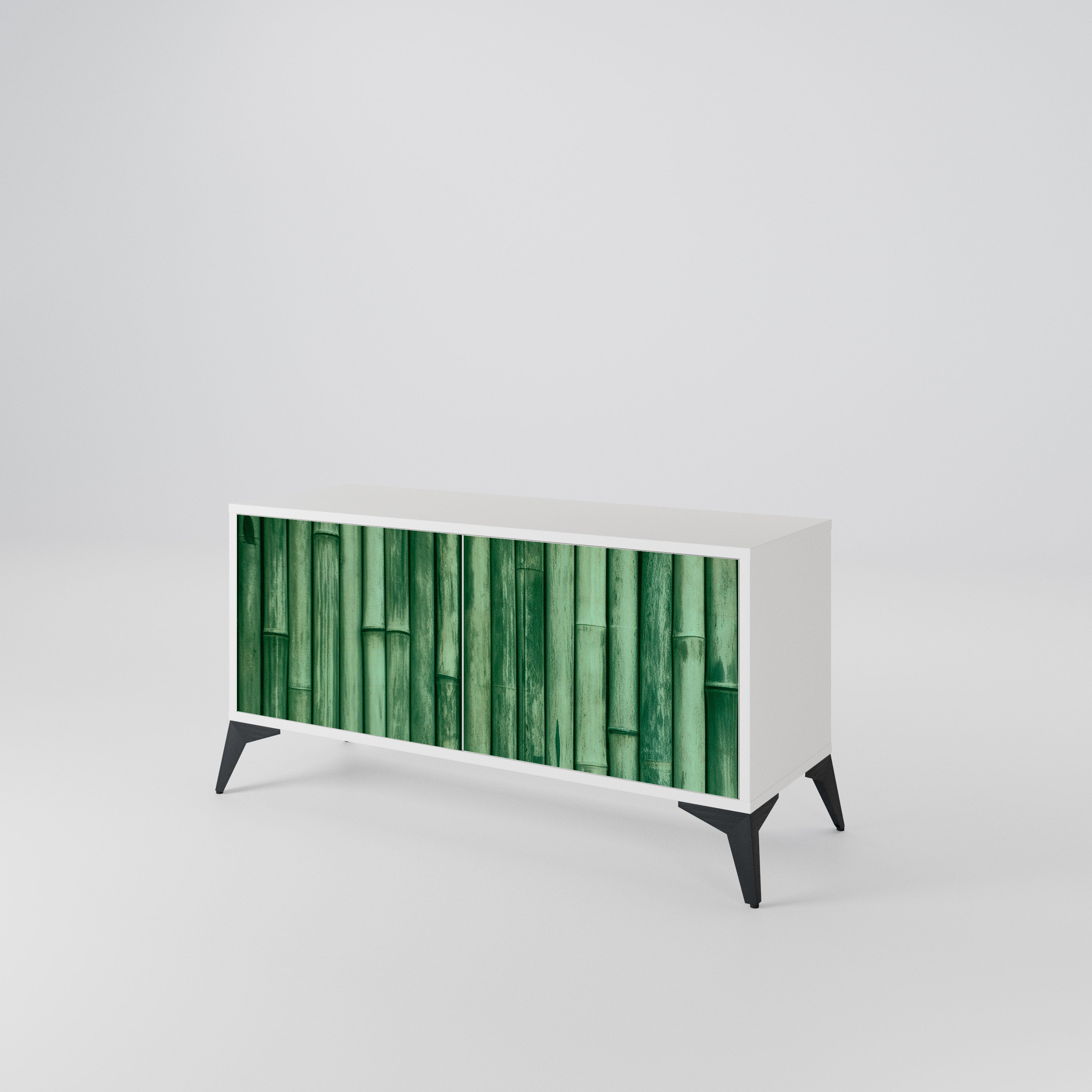 NATURAL GREEN Mueble de TV Compacto de 2 puertas