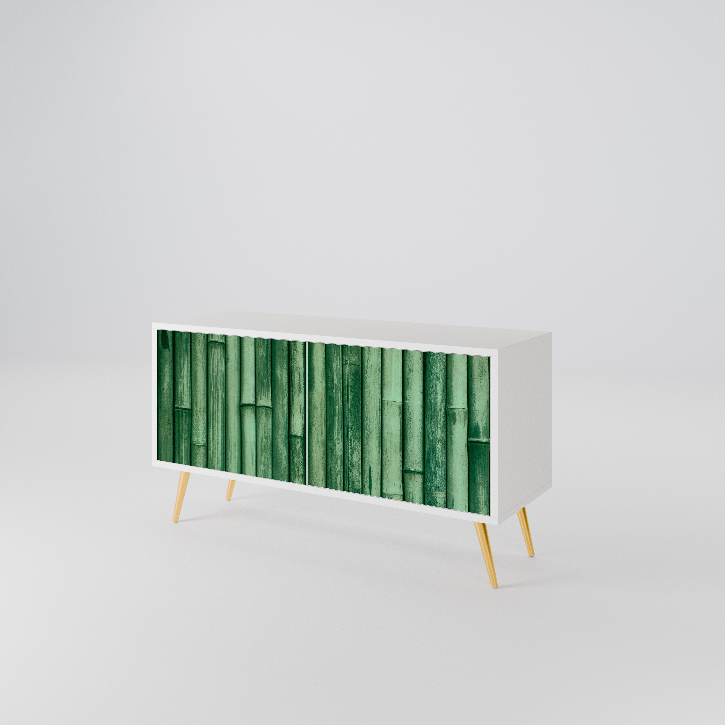 NATURAL GREEN Mueble de TV Compacto de 2 puertas