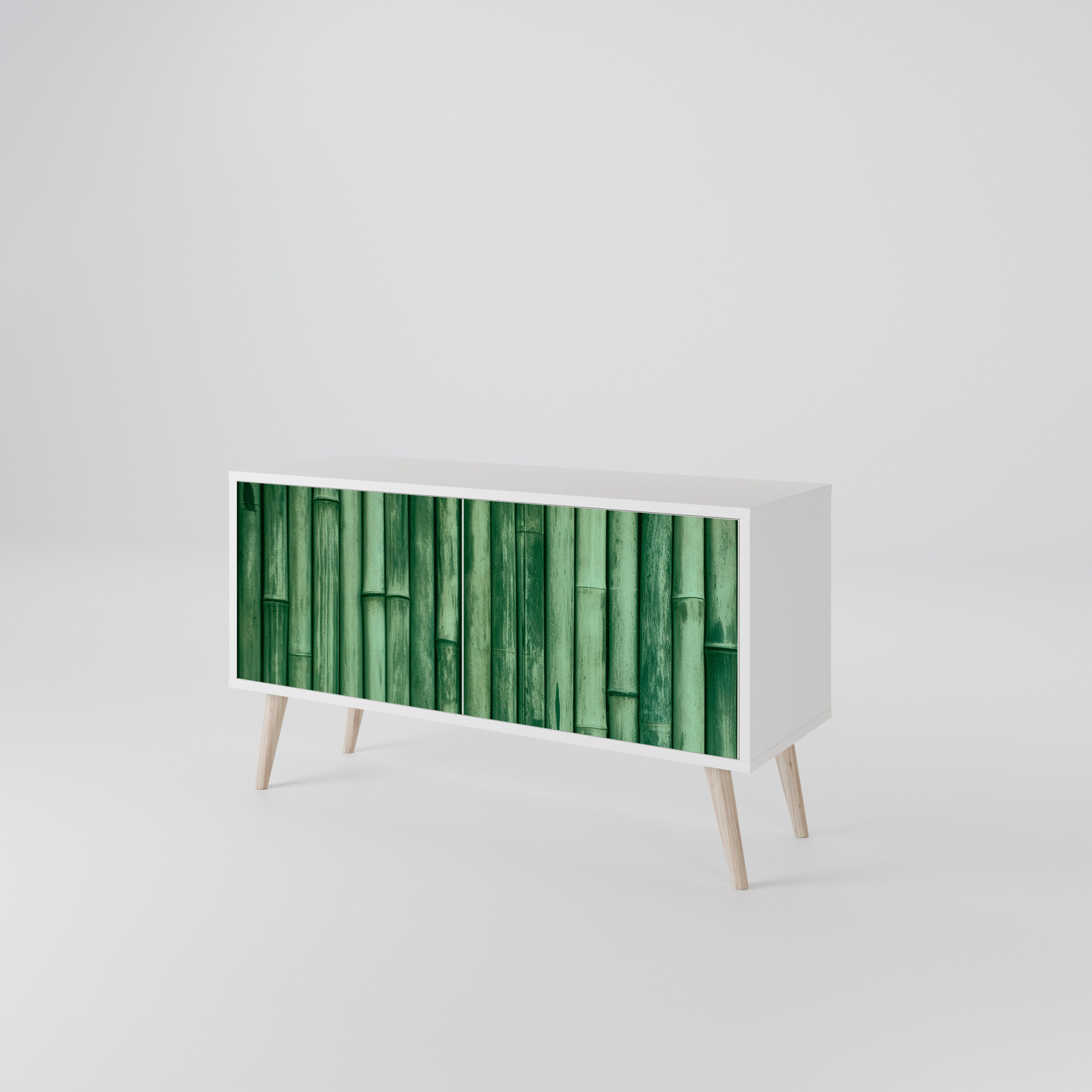 NATURAL GREEN Mueble de TV Compacto de 2 puertas