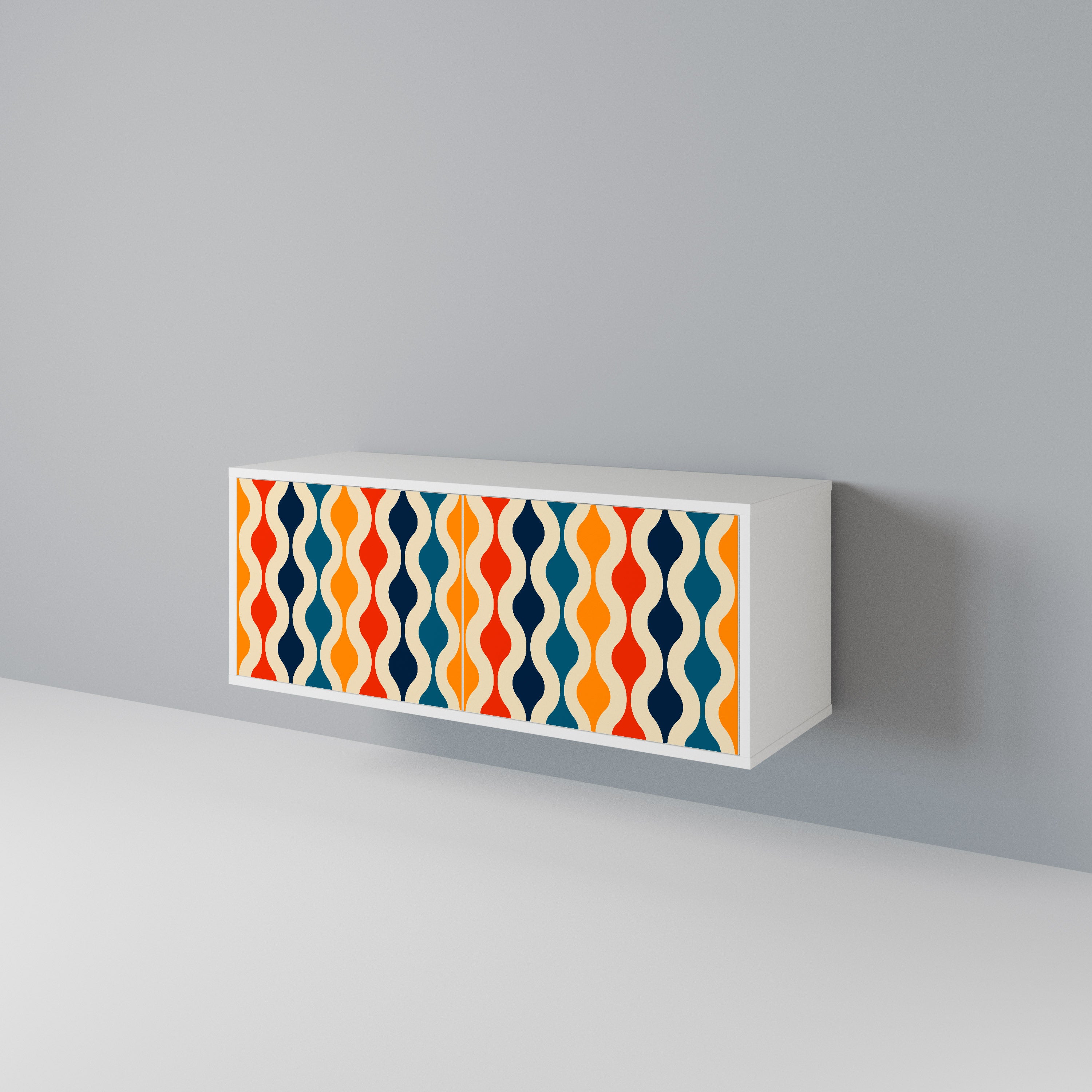 COLORFUL NOSTALGIA Mueble de TV Compacto de 2 puertas