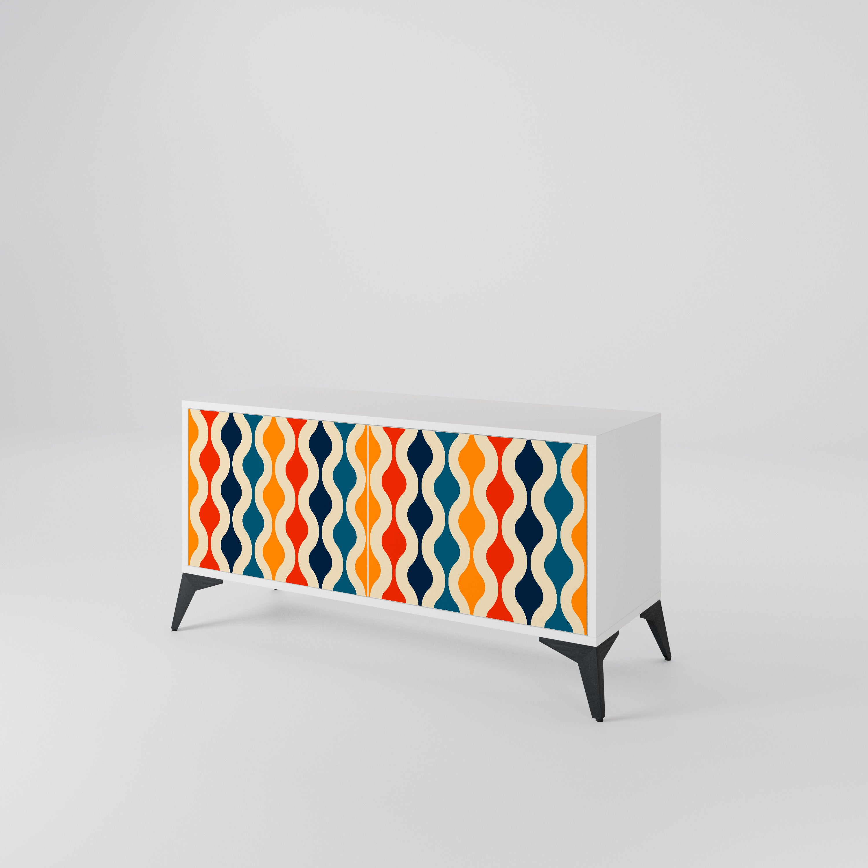 COLORFUL NOSTALGIA Mueble de TV Compacto de 2 puertas