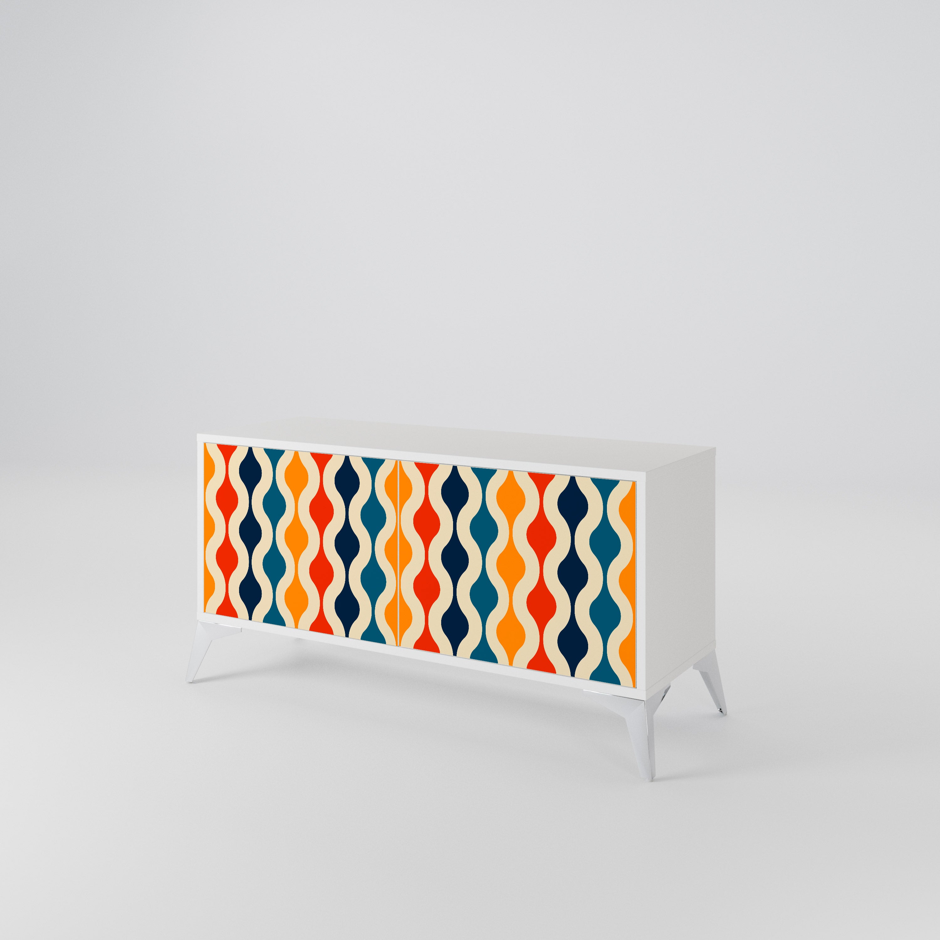COLORFUL NOSTALGIA Mueble de TV Compacto de 2 puertas