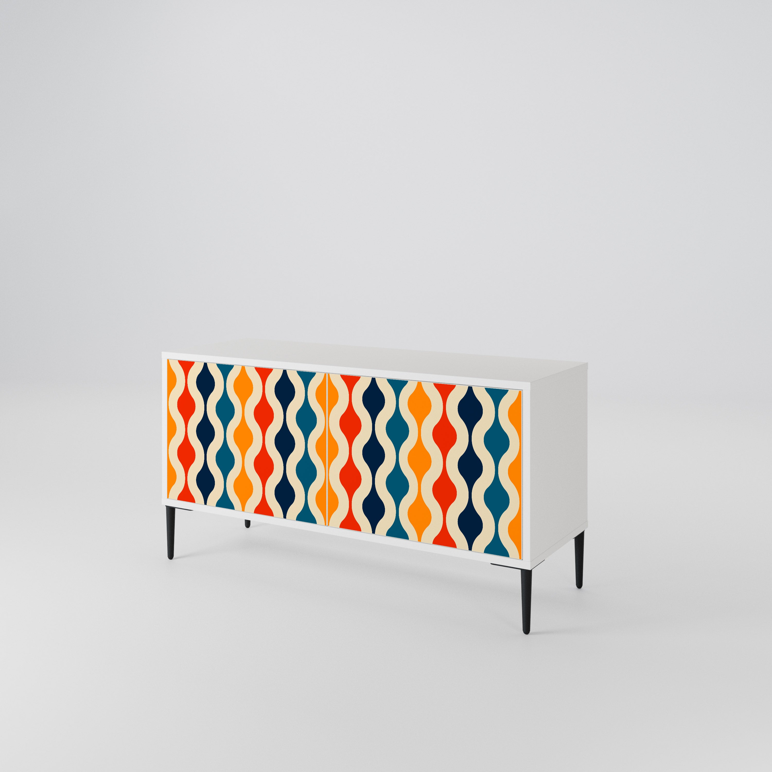 COLORFUL NOSTALGIA Mueble de TV Compacto de 2 puertas