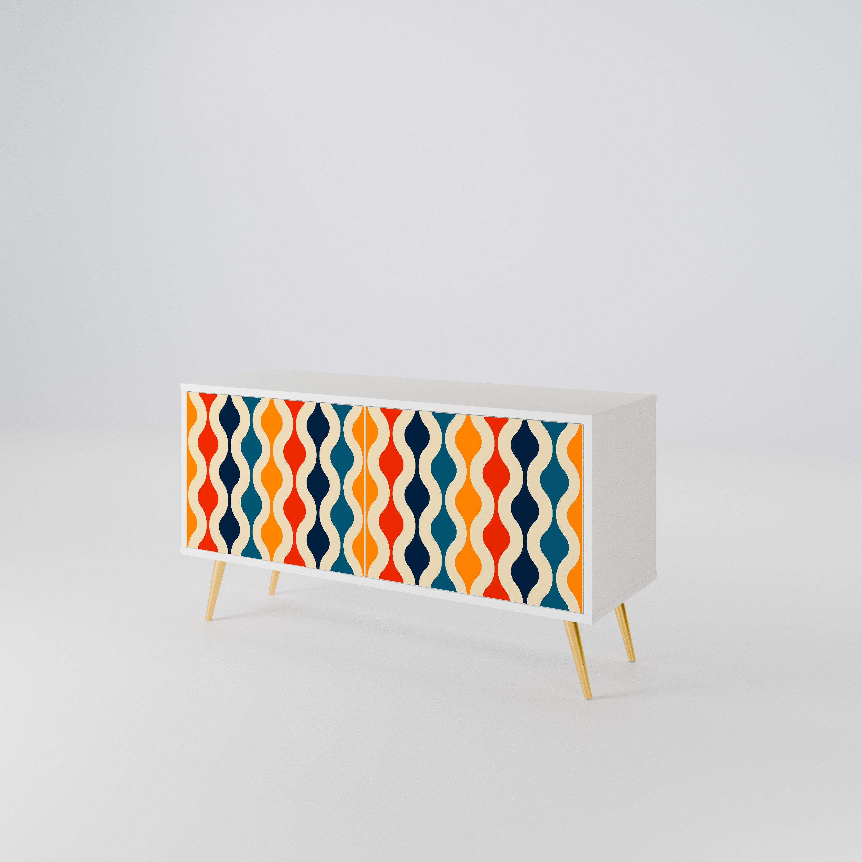 COLORFUL NOSTALGIA Mueble de TV Compacto de 2 puertas