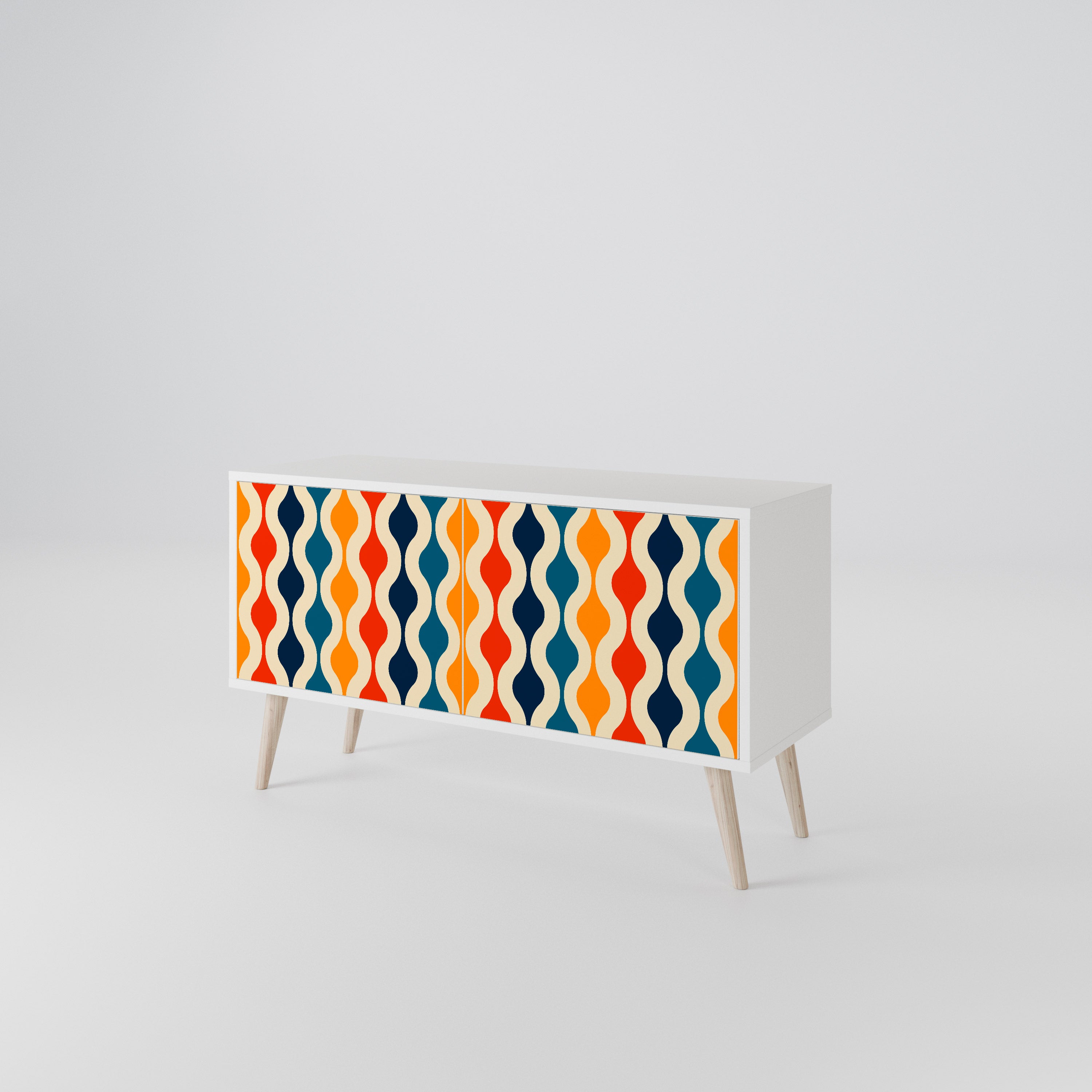 COLORFUL NOSTALGIA Mueble de TV Compacto de 2 puertas