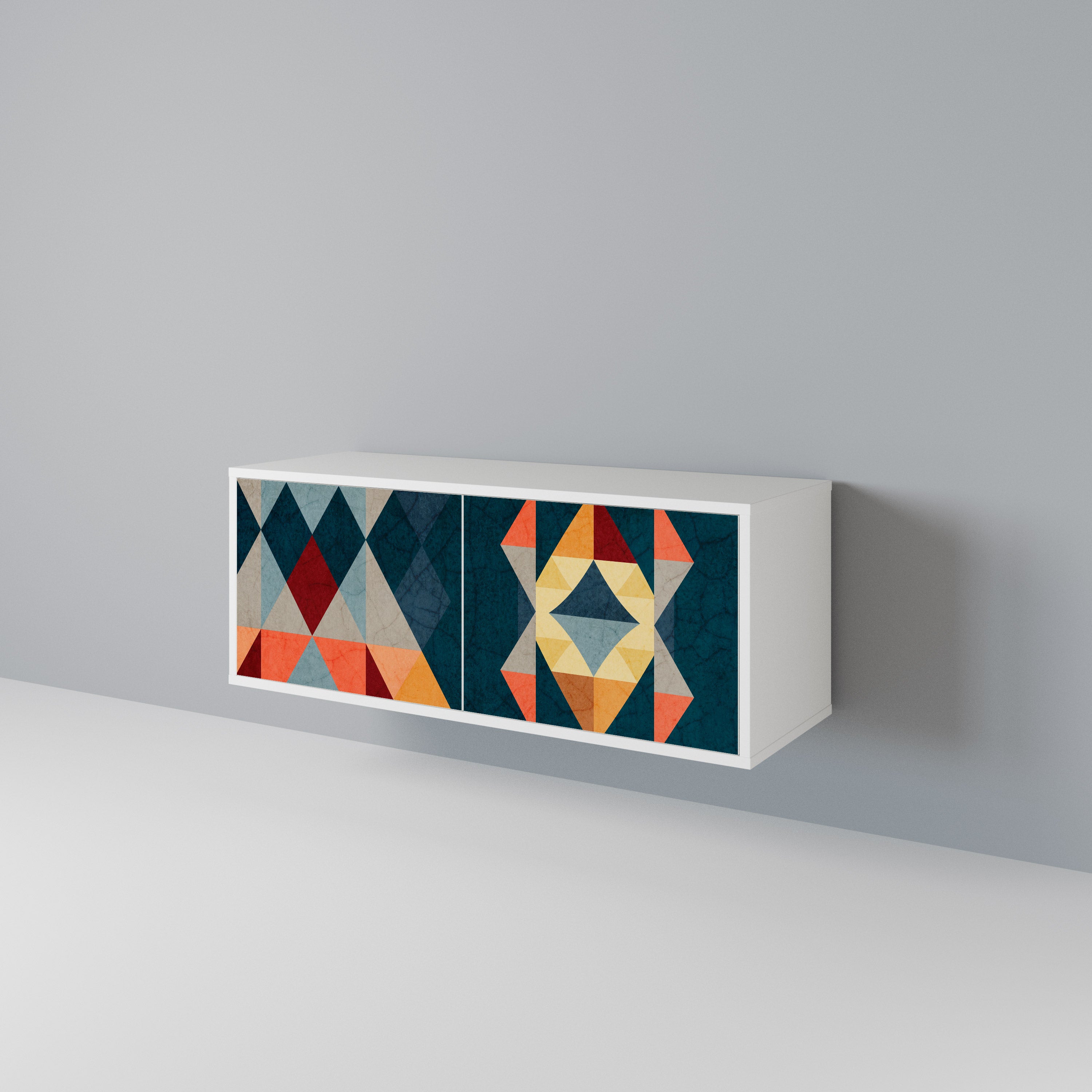 CRACKED ILLUSION Mueble de TV Compacto de 2 puertas