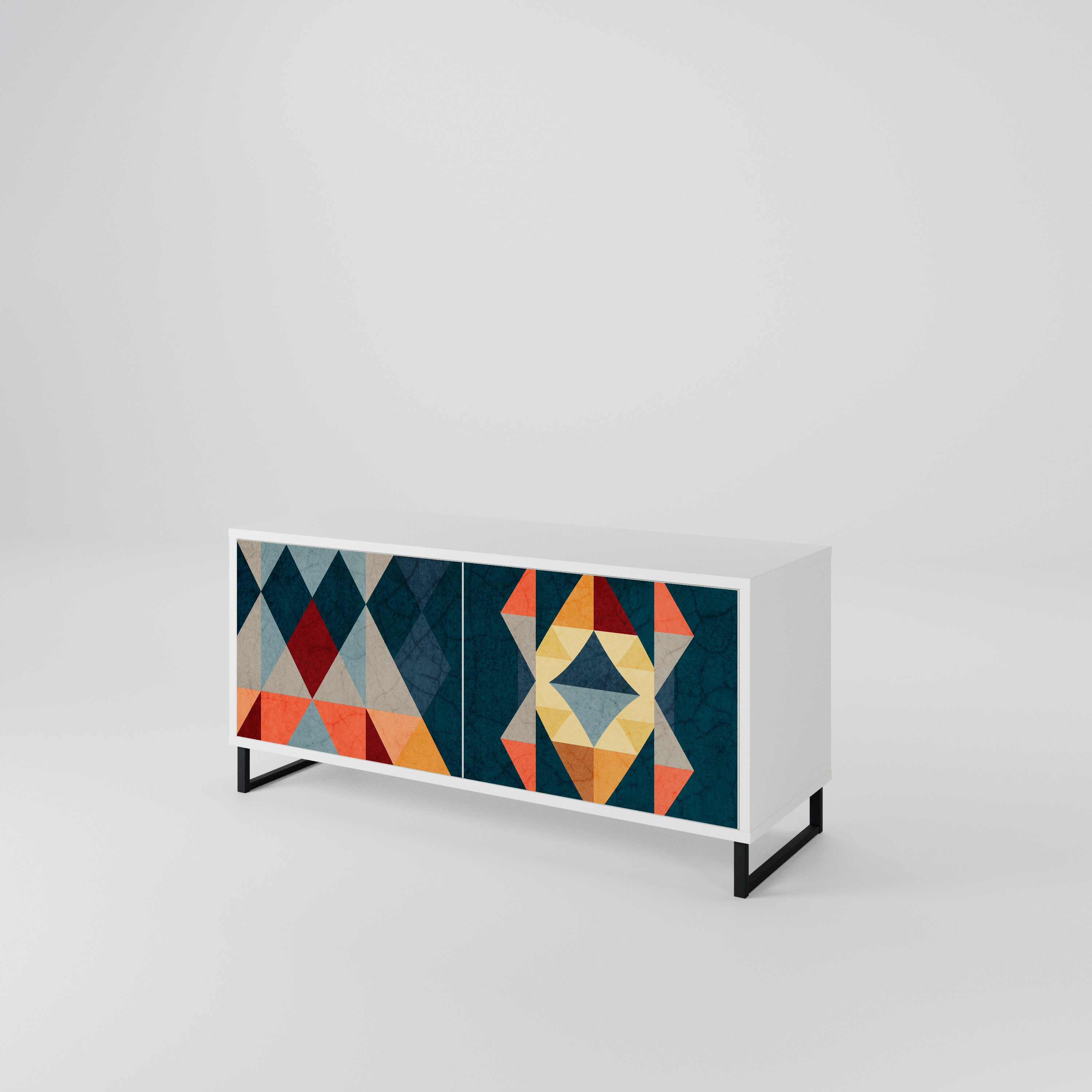 CRACKED ILLUSION Mueble de TV Compacto de 2 puertas