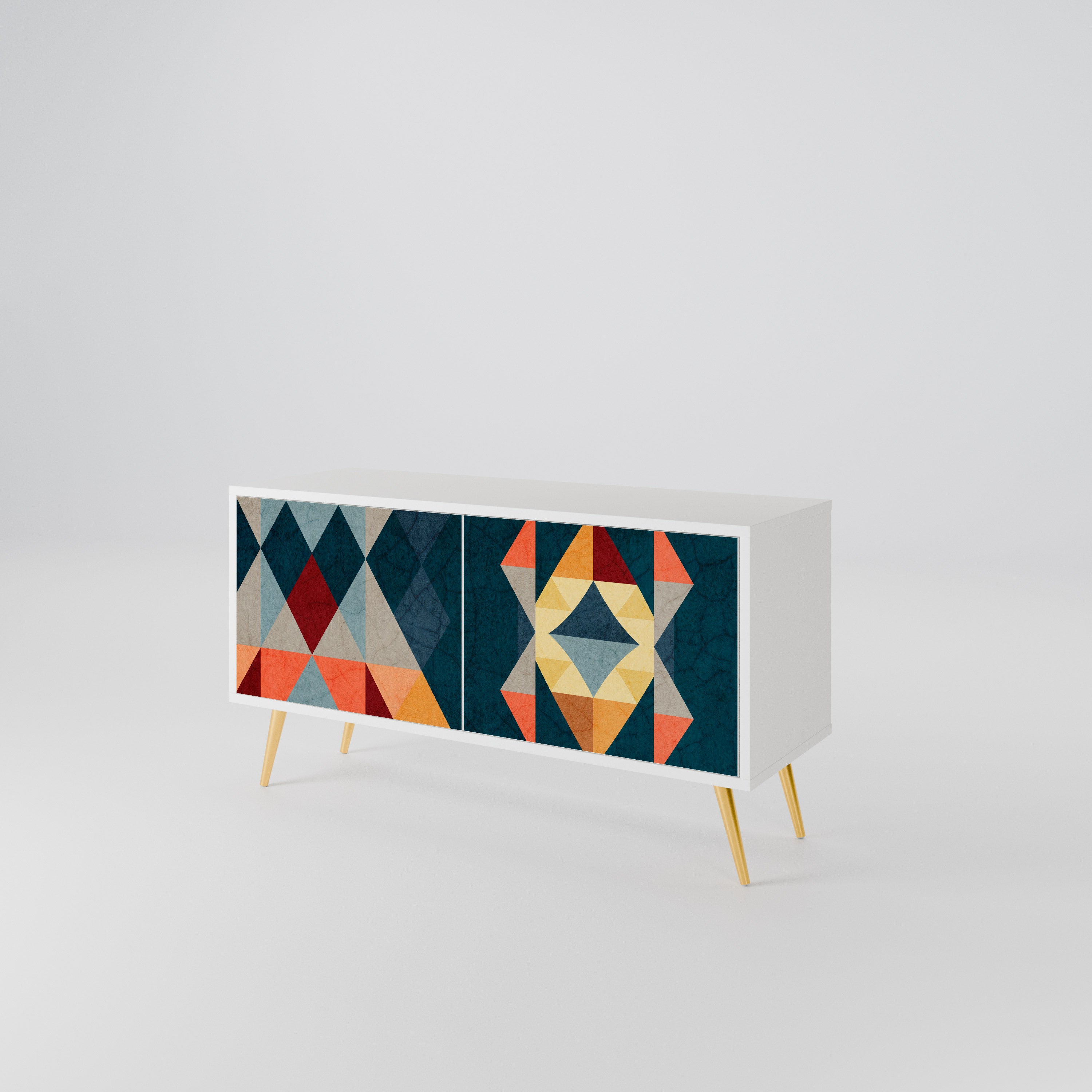 CRACKED ILLUSION Mueble de TV Compacto de 2 puertas