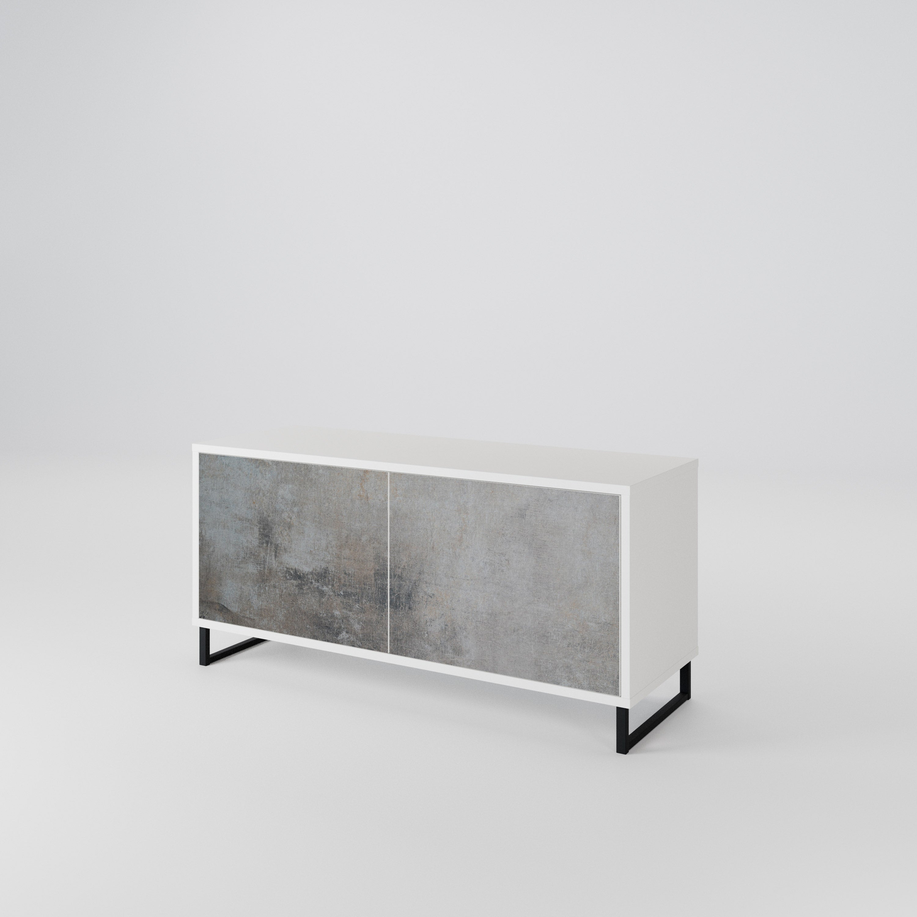 CONCRETE WALL Mueble de TV Compacto de 2 puertas