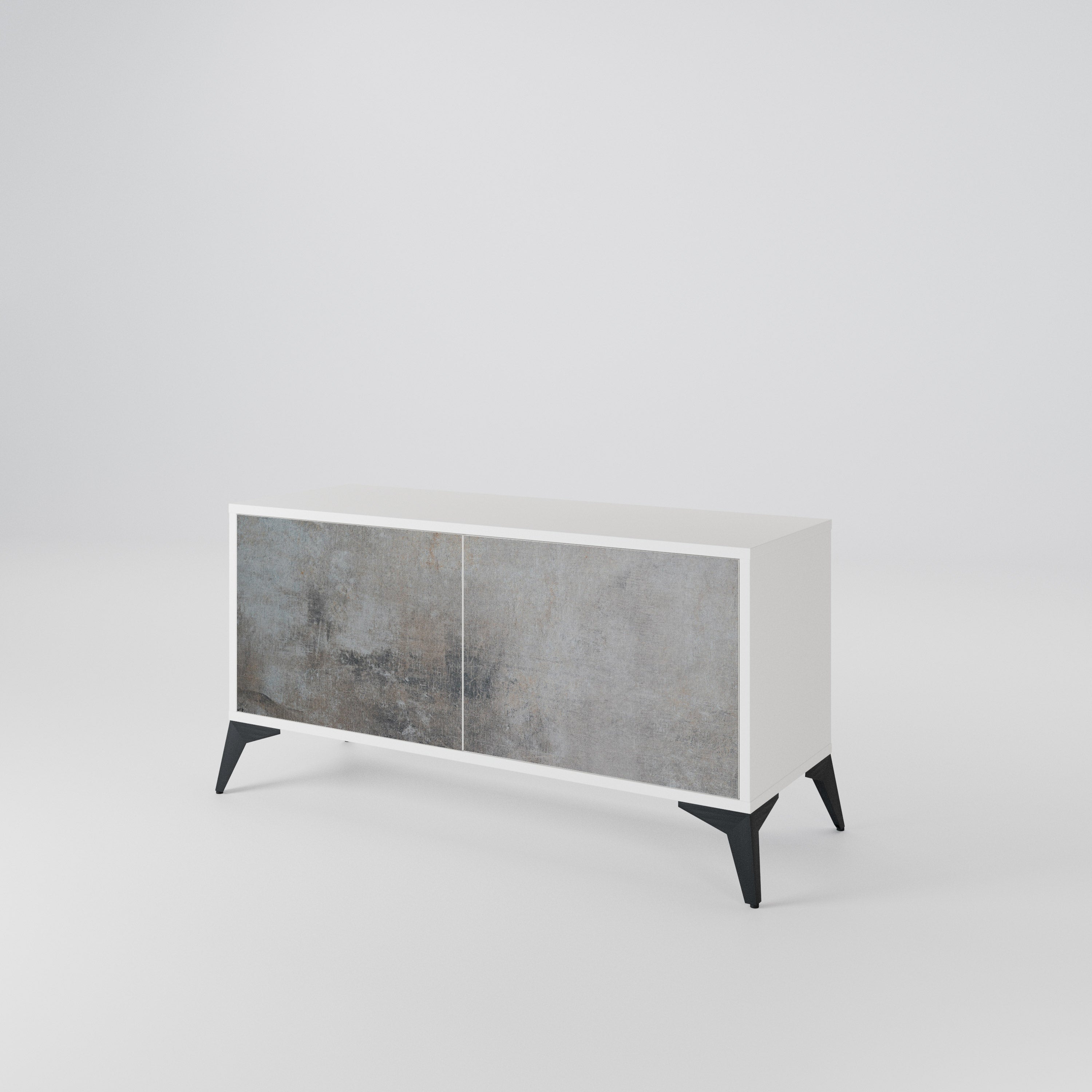 CONCRETE WALL Mueble de TV Compacto de 2 puertas