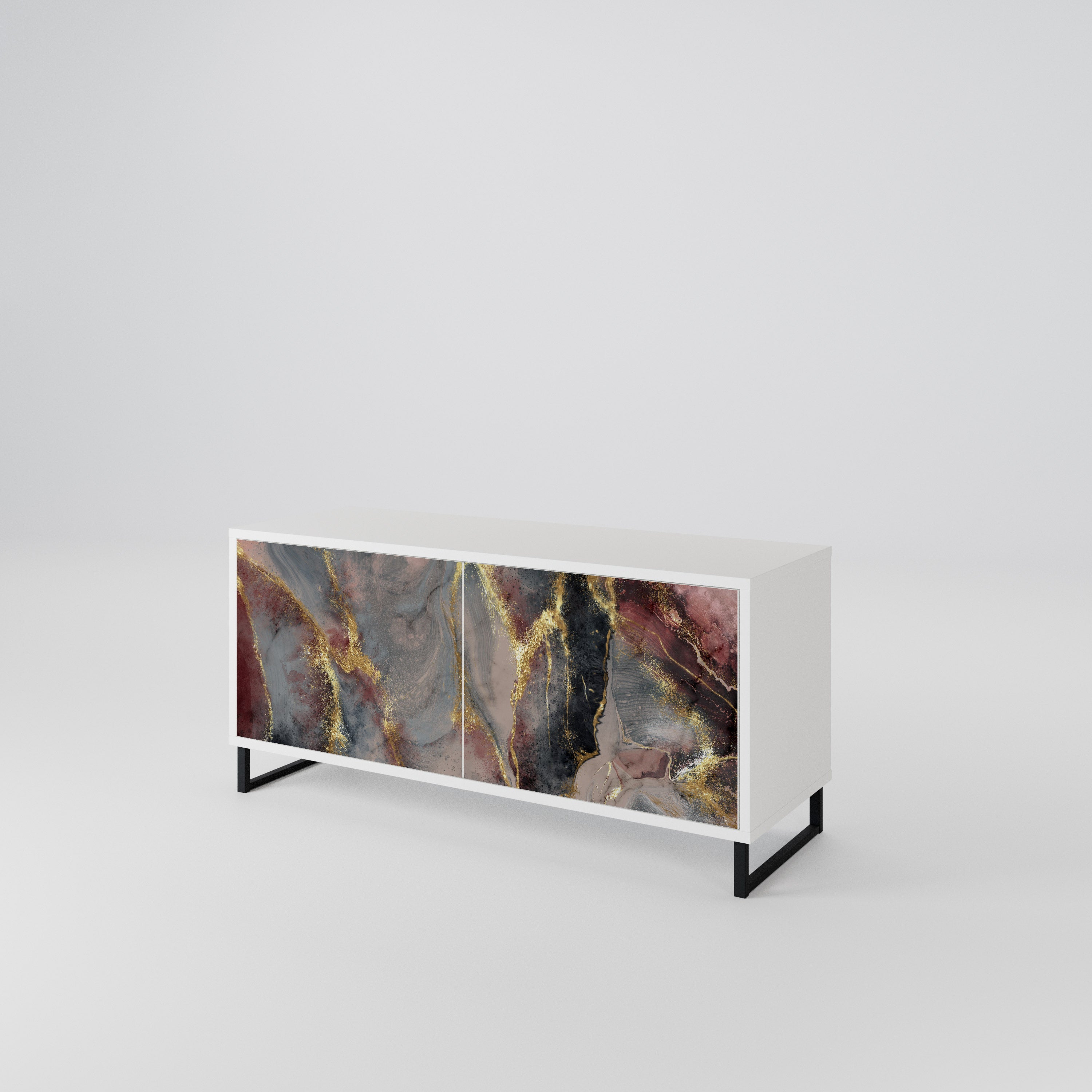 GOLDEN TIDES Mueble de TV Compacto de 2 puertas