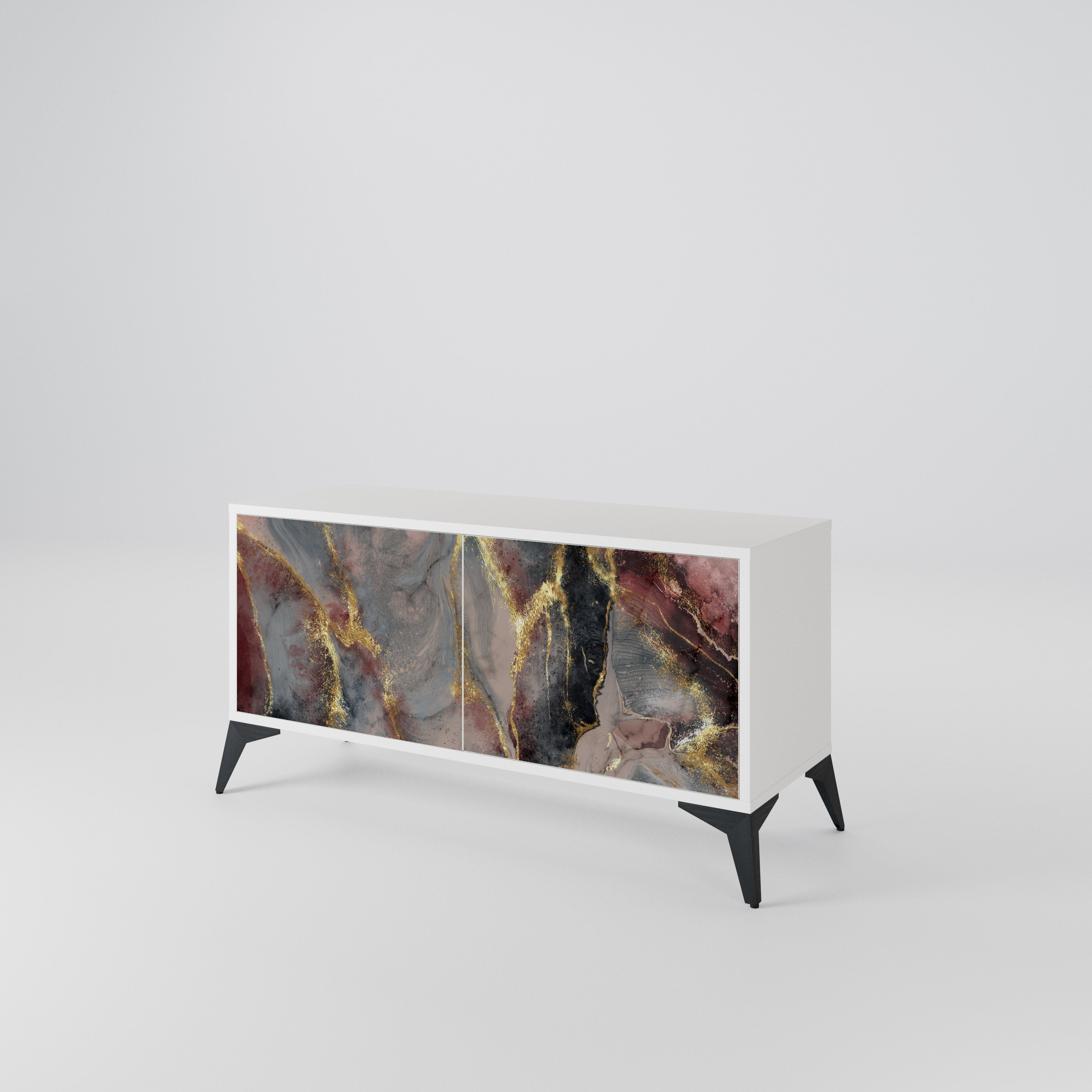 GOLDEN TIDES Mueble de TV Compacto de 2 puertas