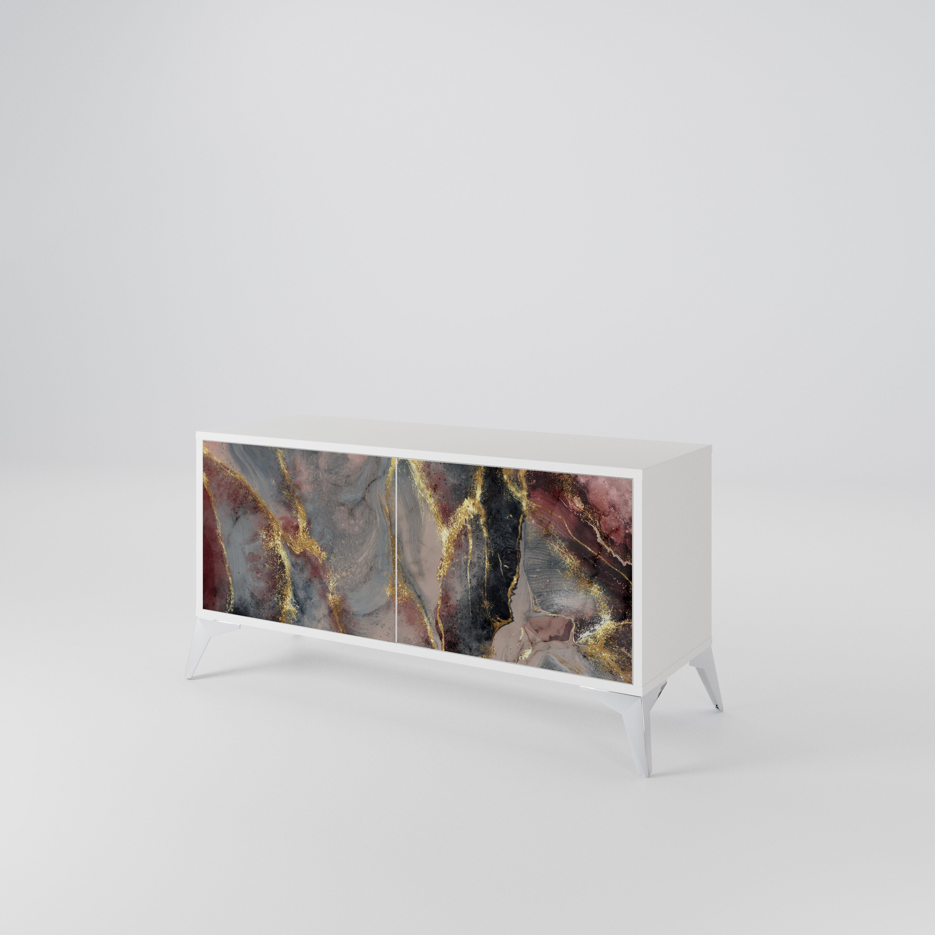 GOLDEN TIDES Mueble de TV Compacto de 2 puertas