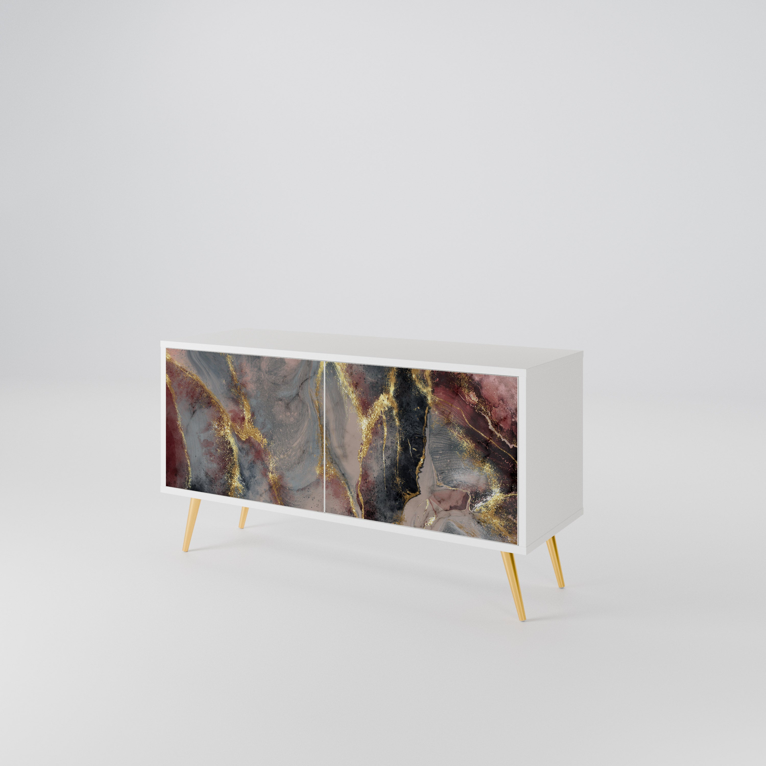 GOLDEN TIDES Mueble de TV Compacto de 2 puertas