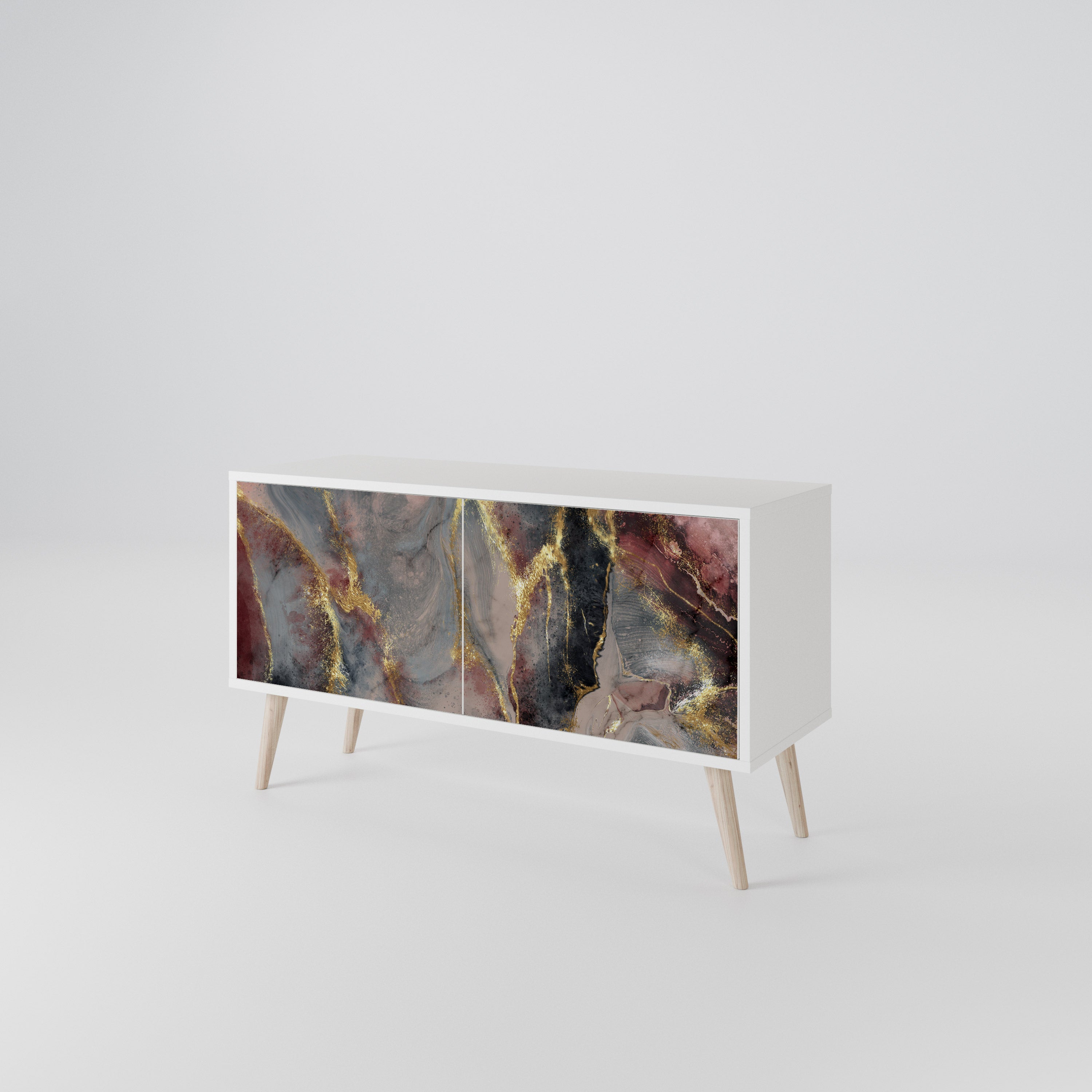 GOLDEN TIDES Mueble de TV Compacto de 2 puertas