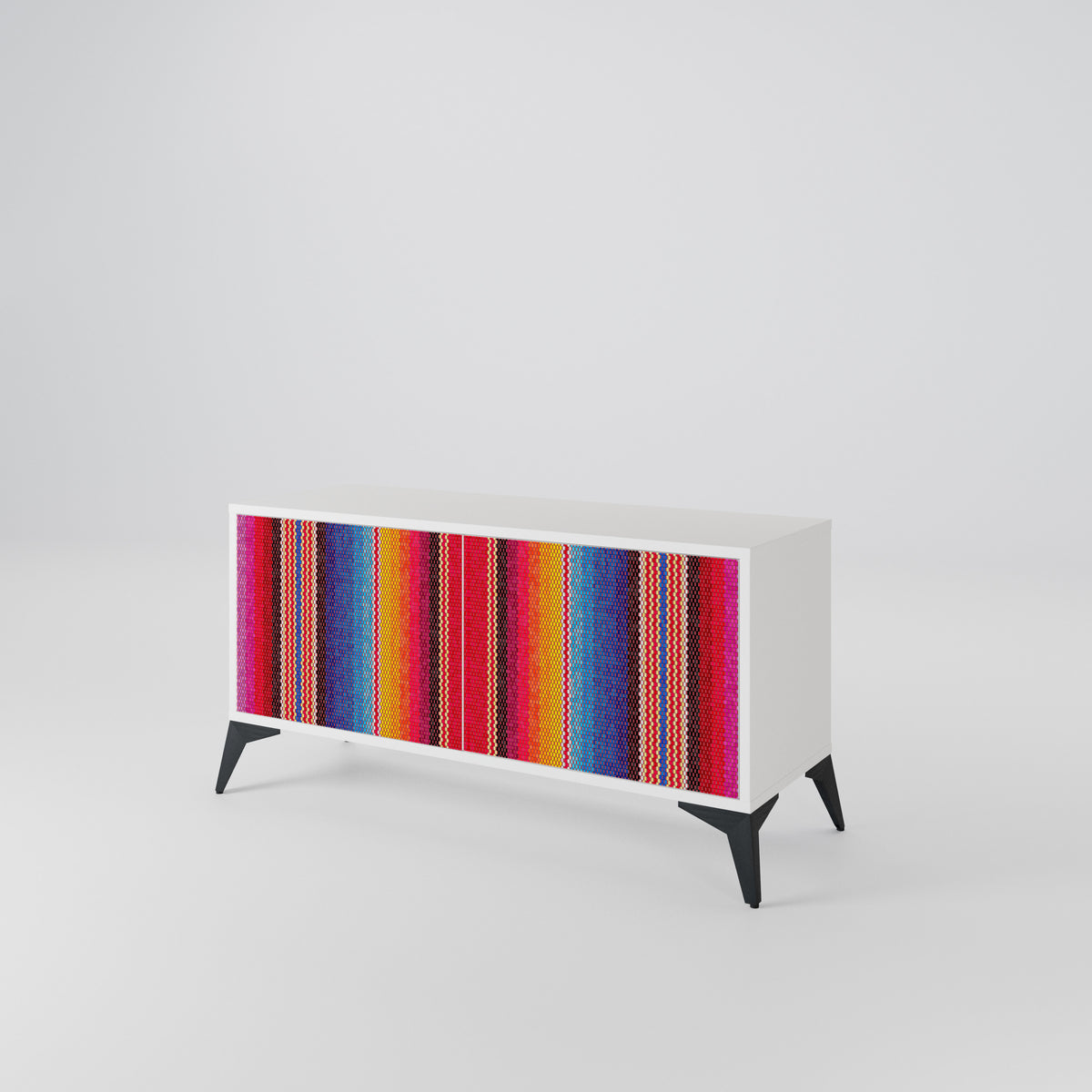 ETHNIC MEXICAN Mueble de TV Compacto de 2 puertas