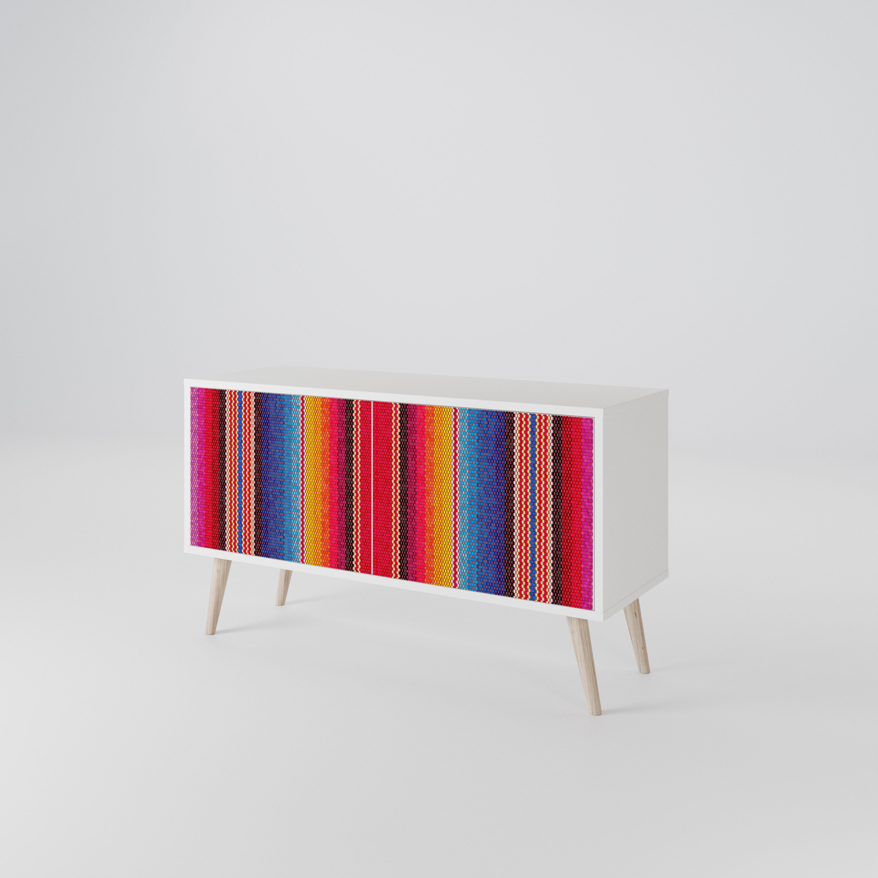 ETHNIC MEXICAN Mueble de TV Compacto de 2 puertas