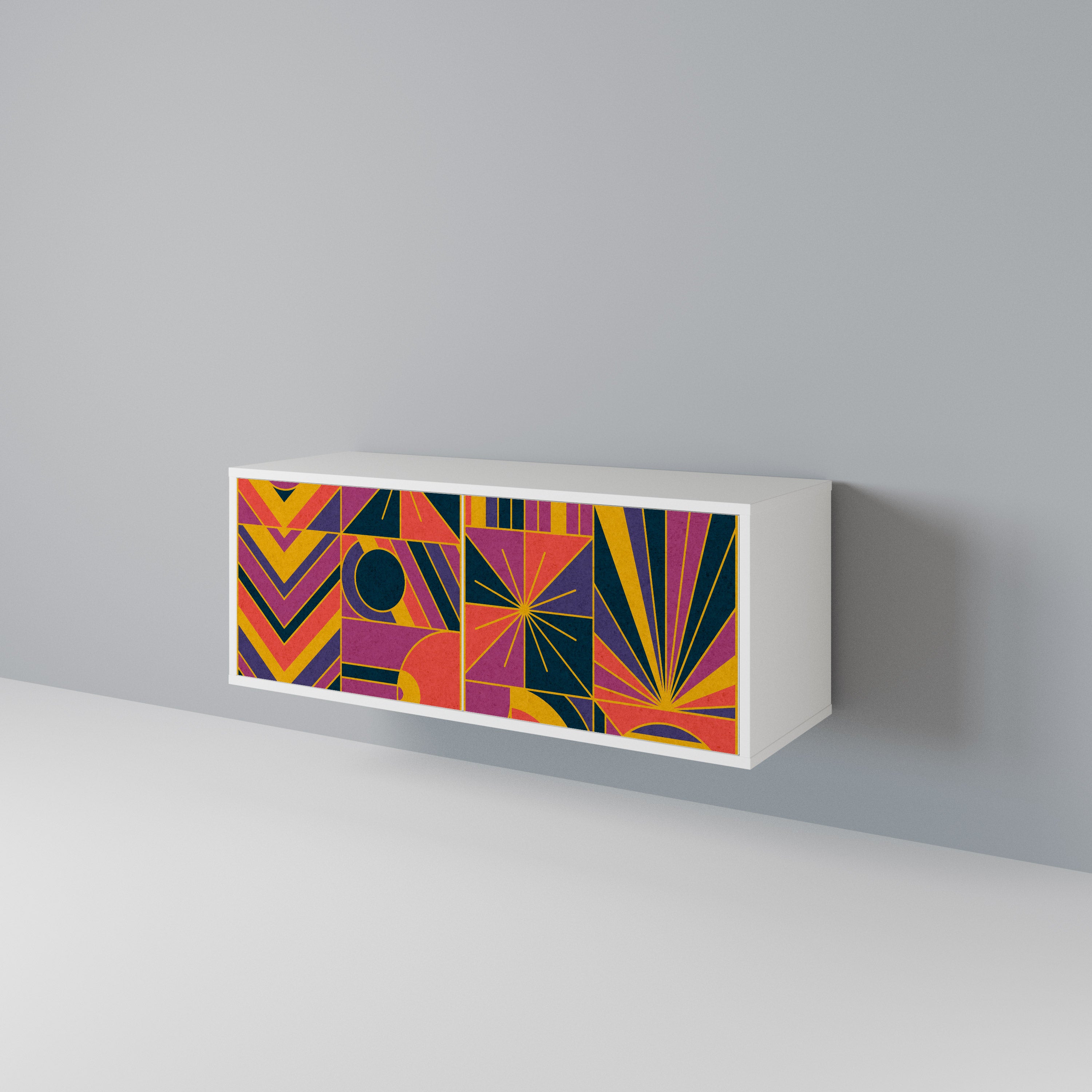 ELECTRIC PATTERNS Mueble de TV Compacto de 2 puertas