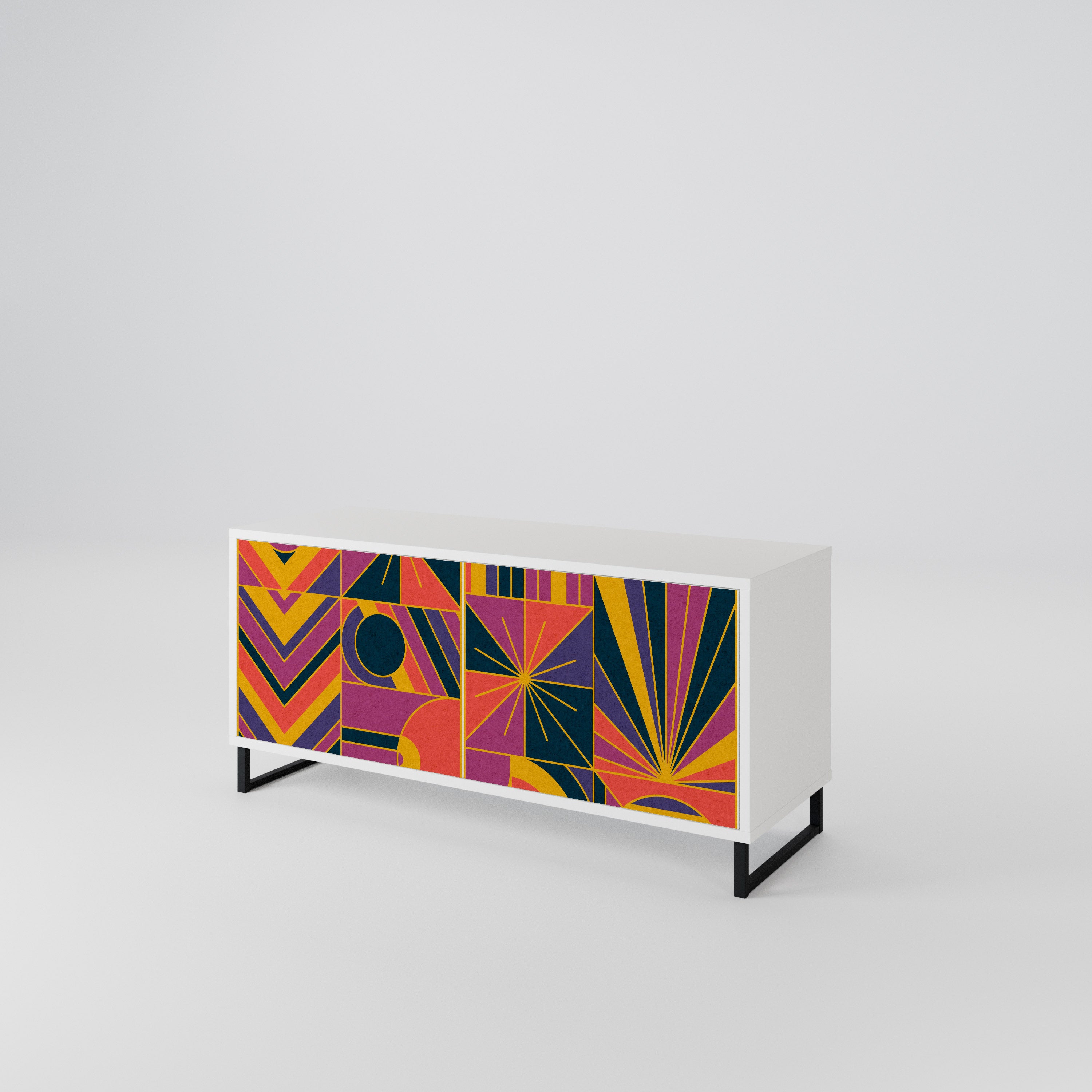ELECTRIC PATTERNS Mueble de TV Compacto de 2 puertas