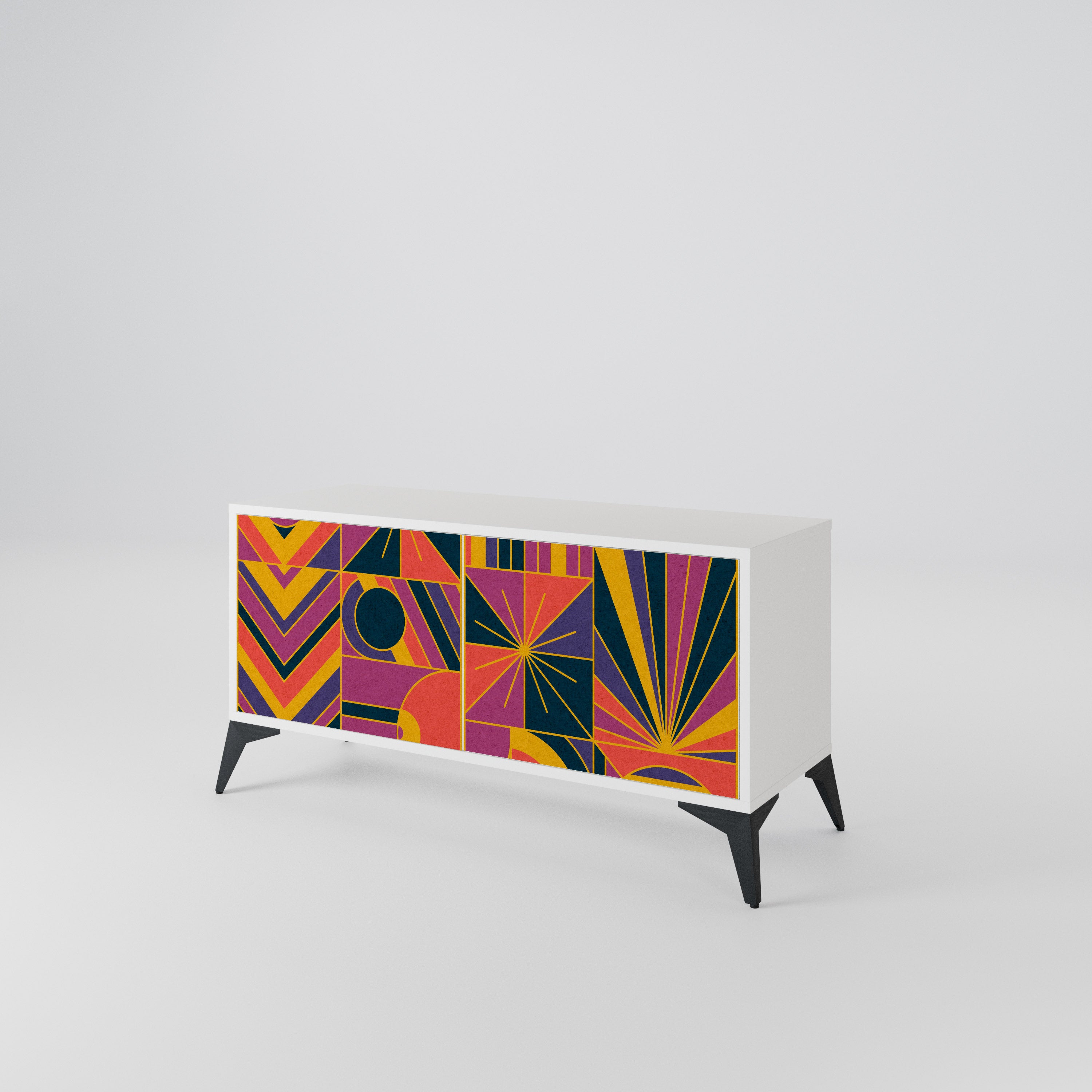 ELECTRIC PATTERNS Mueble de TV Compacto de 2 puertas
