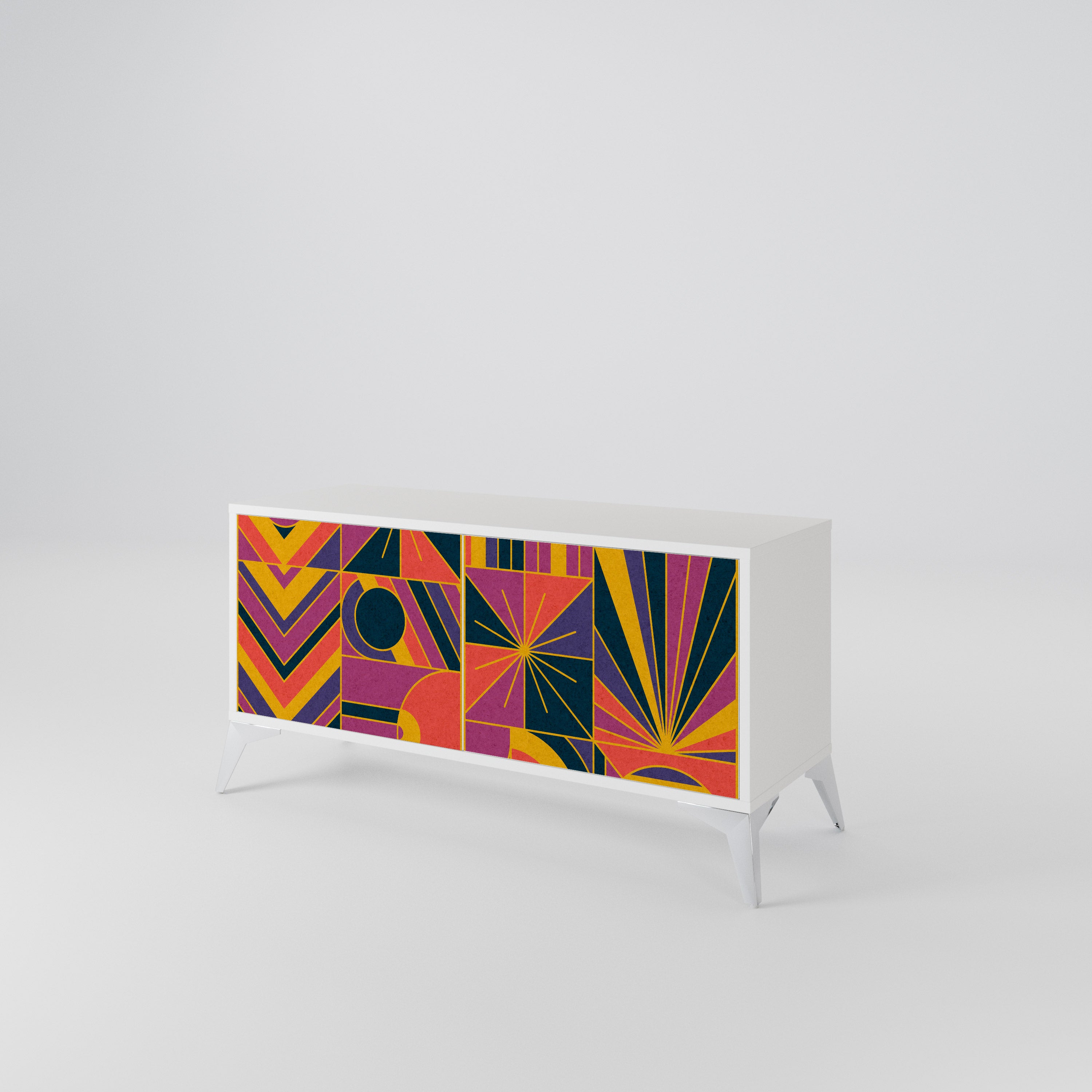 ELECTRIC PATTERNS Mueble de TV Compacto de 2 puertas